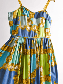 Vestido vintage Hawaii baroque print