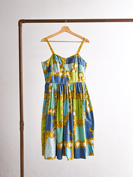 Vestido vintage Hawaii baroque print