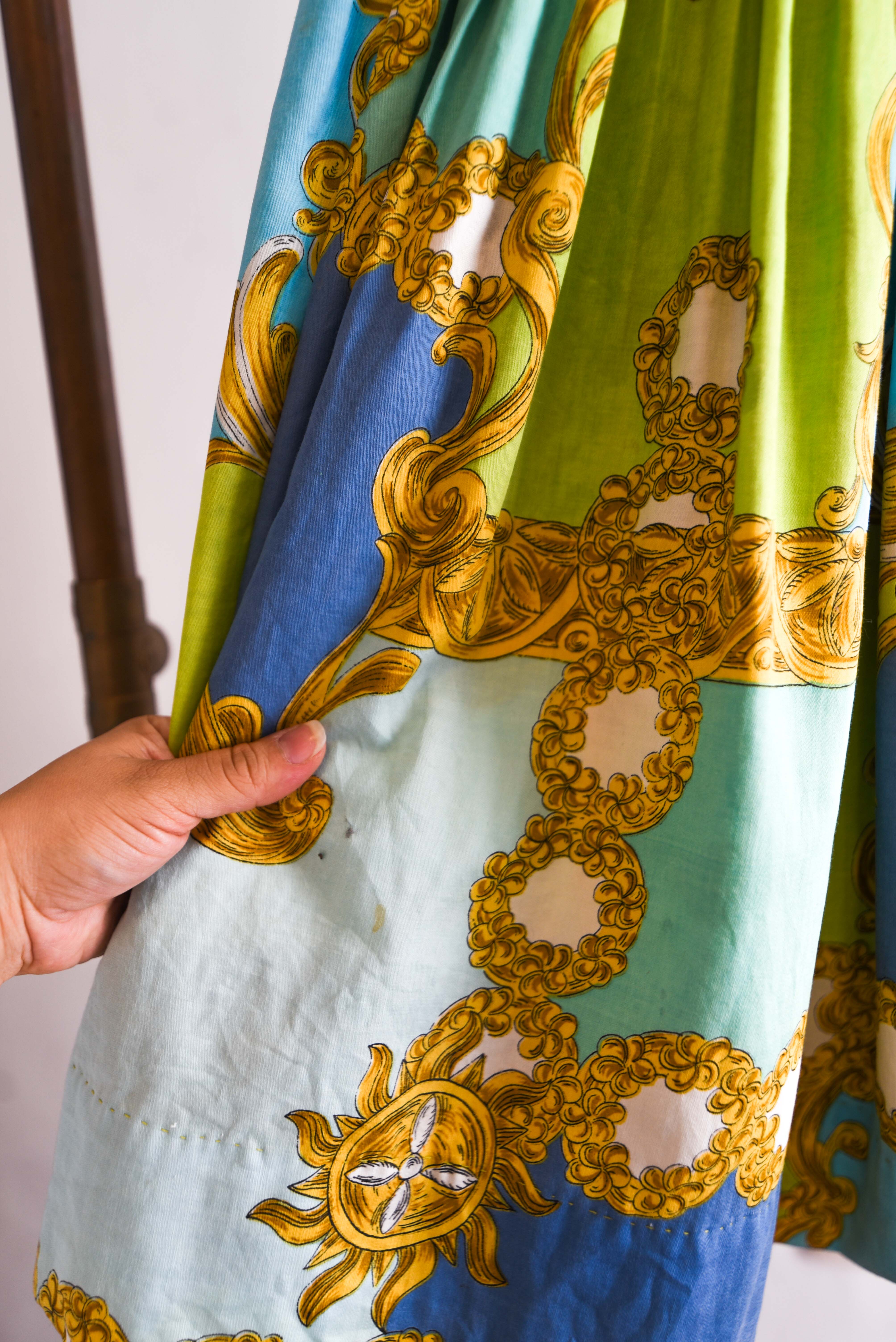 Vestido vintage Hawaii baroque print