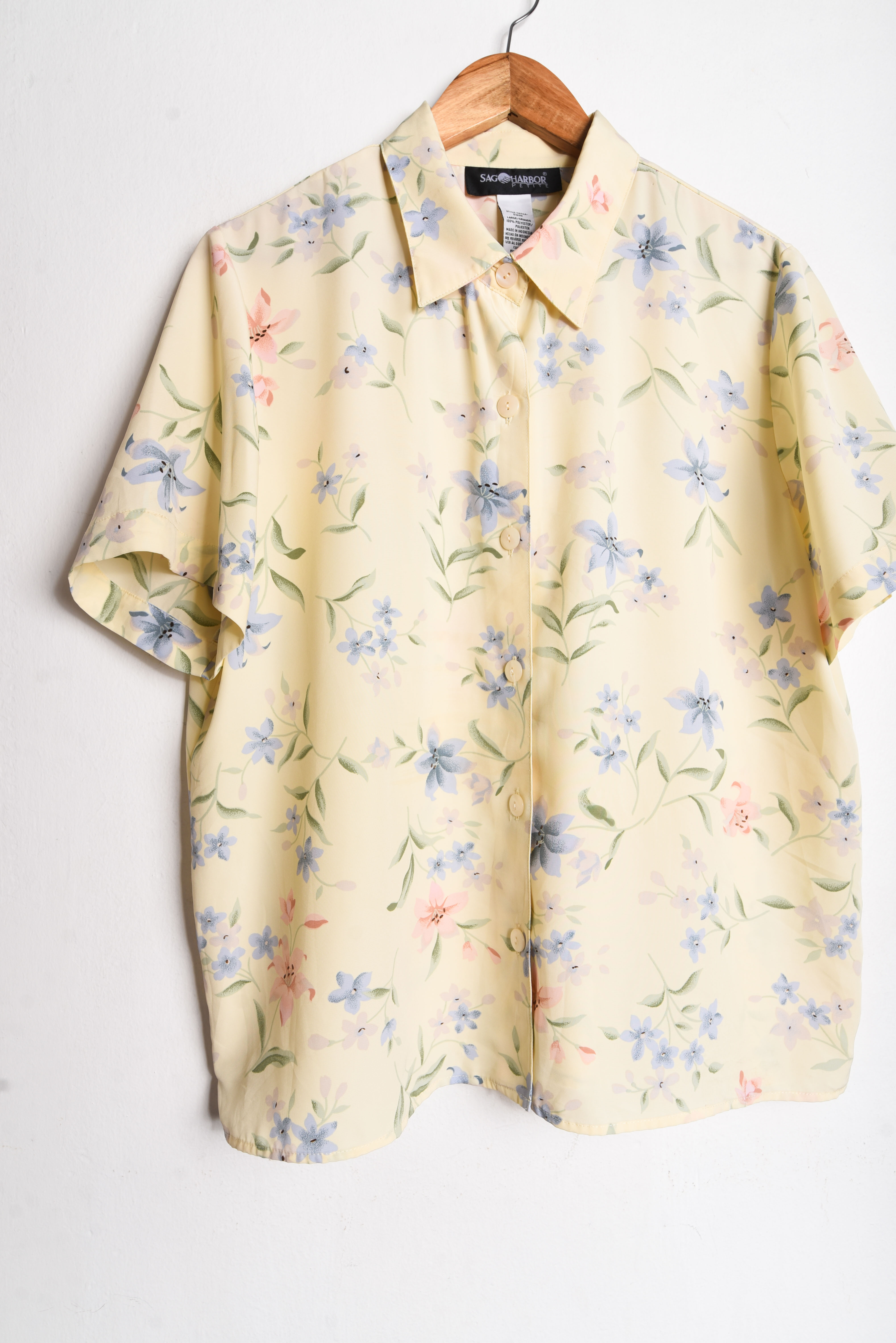 Blusa amarillo pastel flores