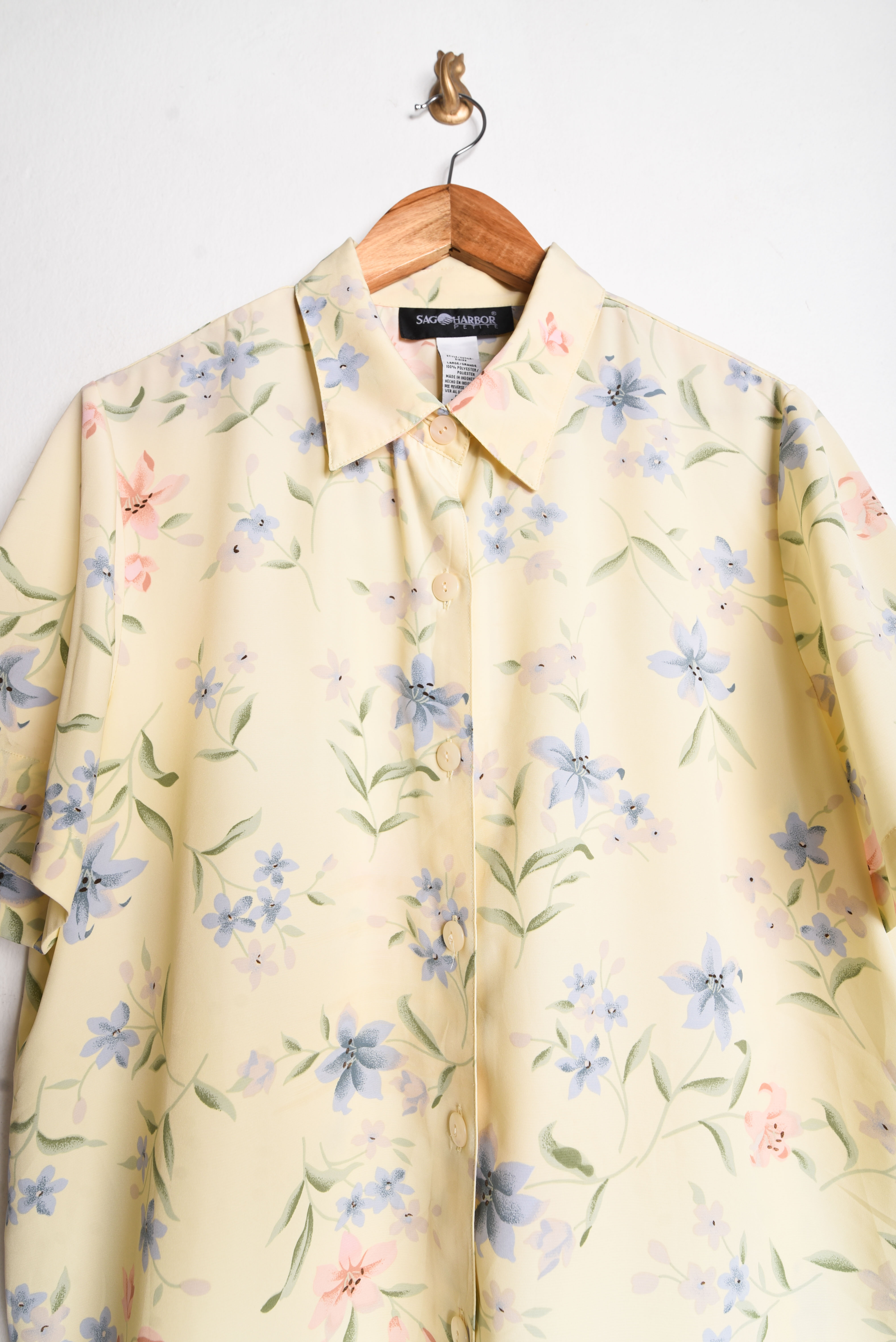 Blusa amarillo pastel flores