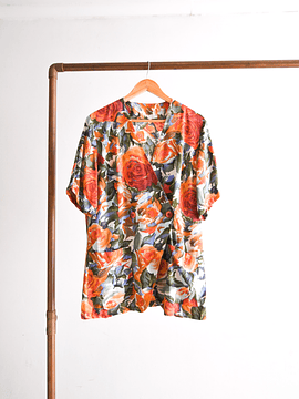 Blusón vintage floral cruzado