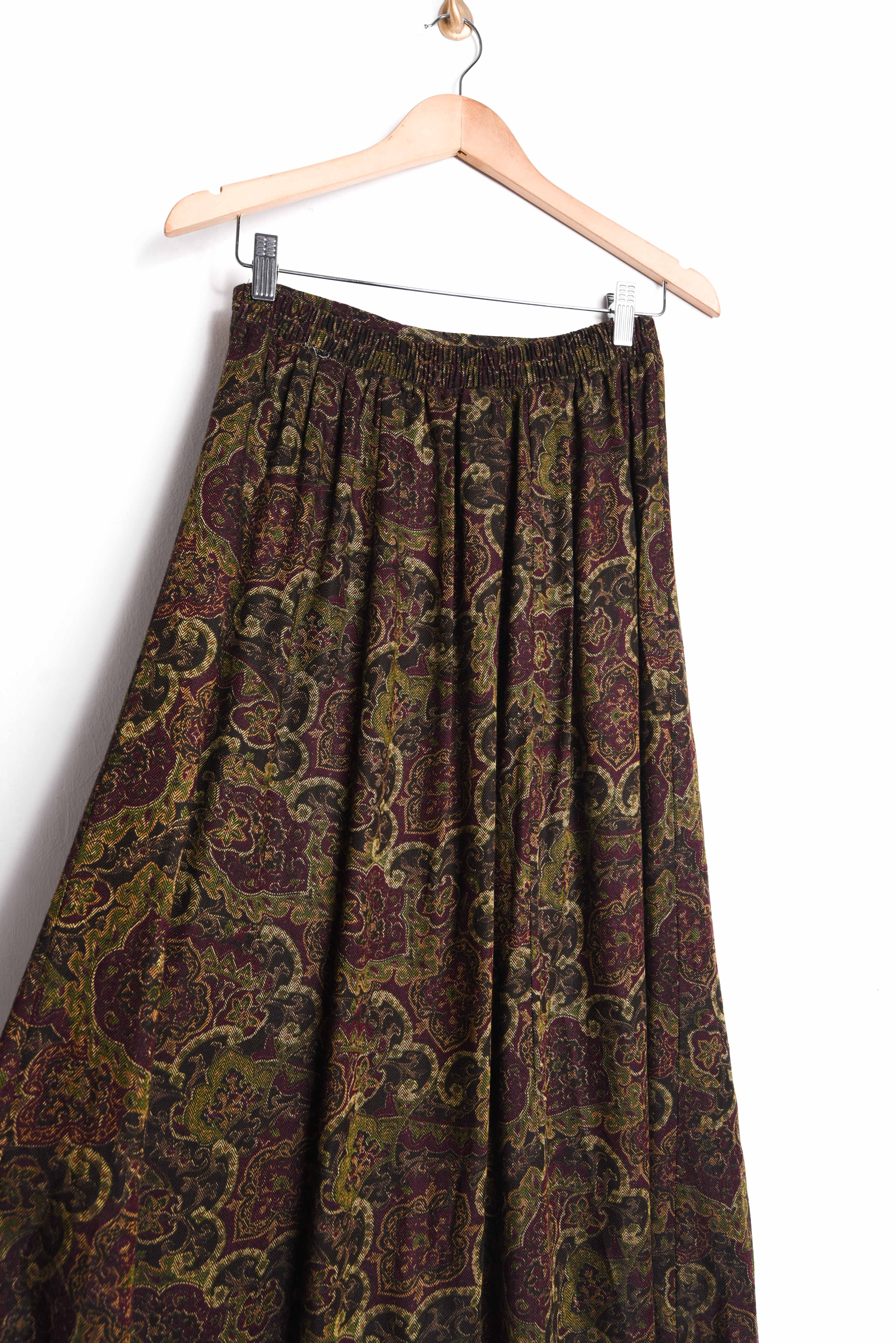 Maxi falda café vintage 90s