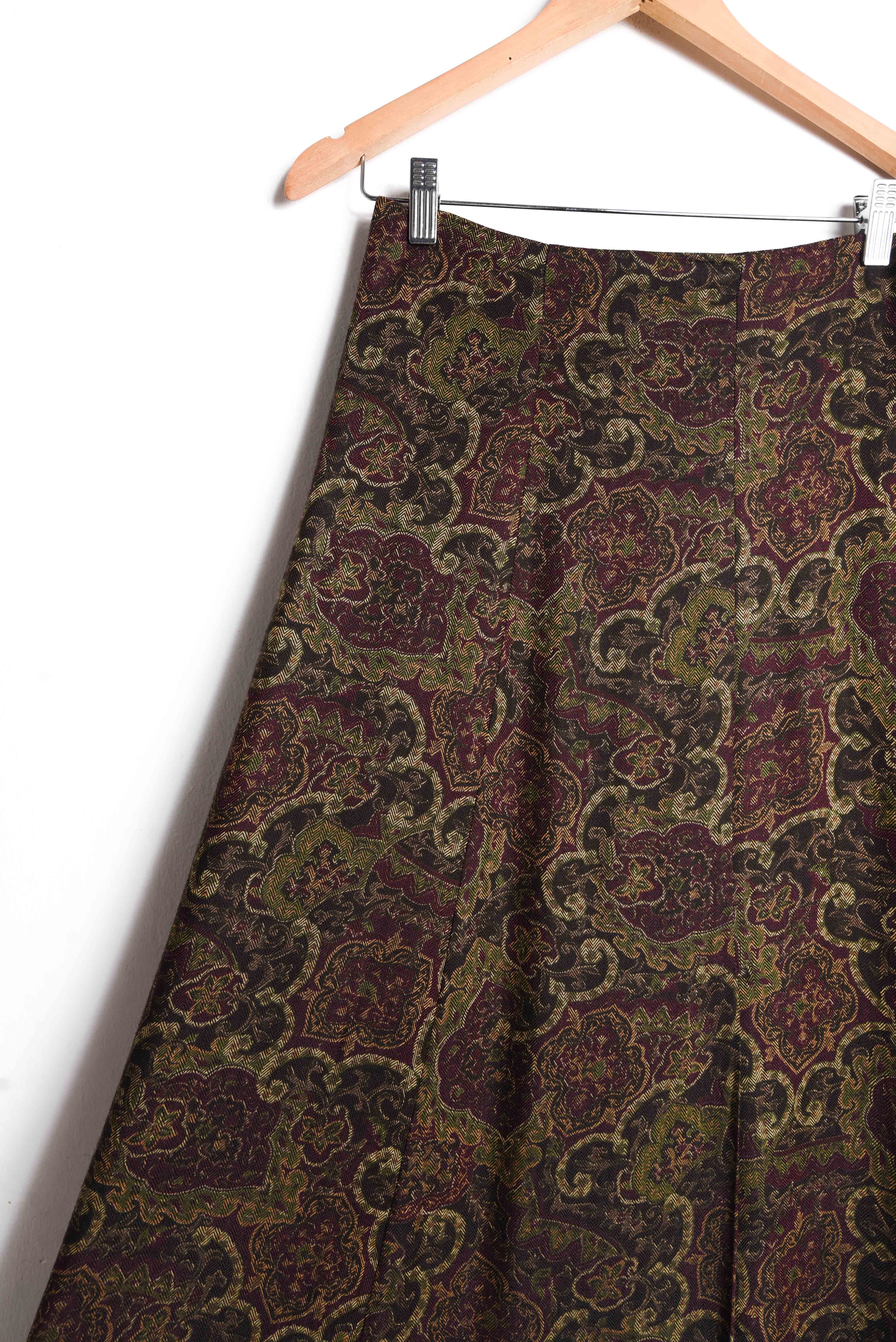 Maxi falda café vintage 90s