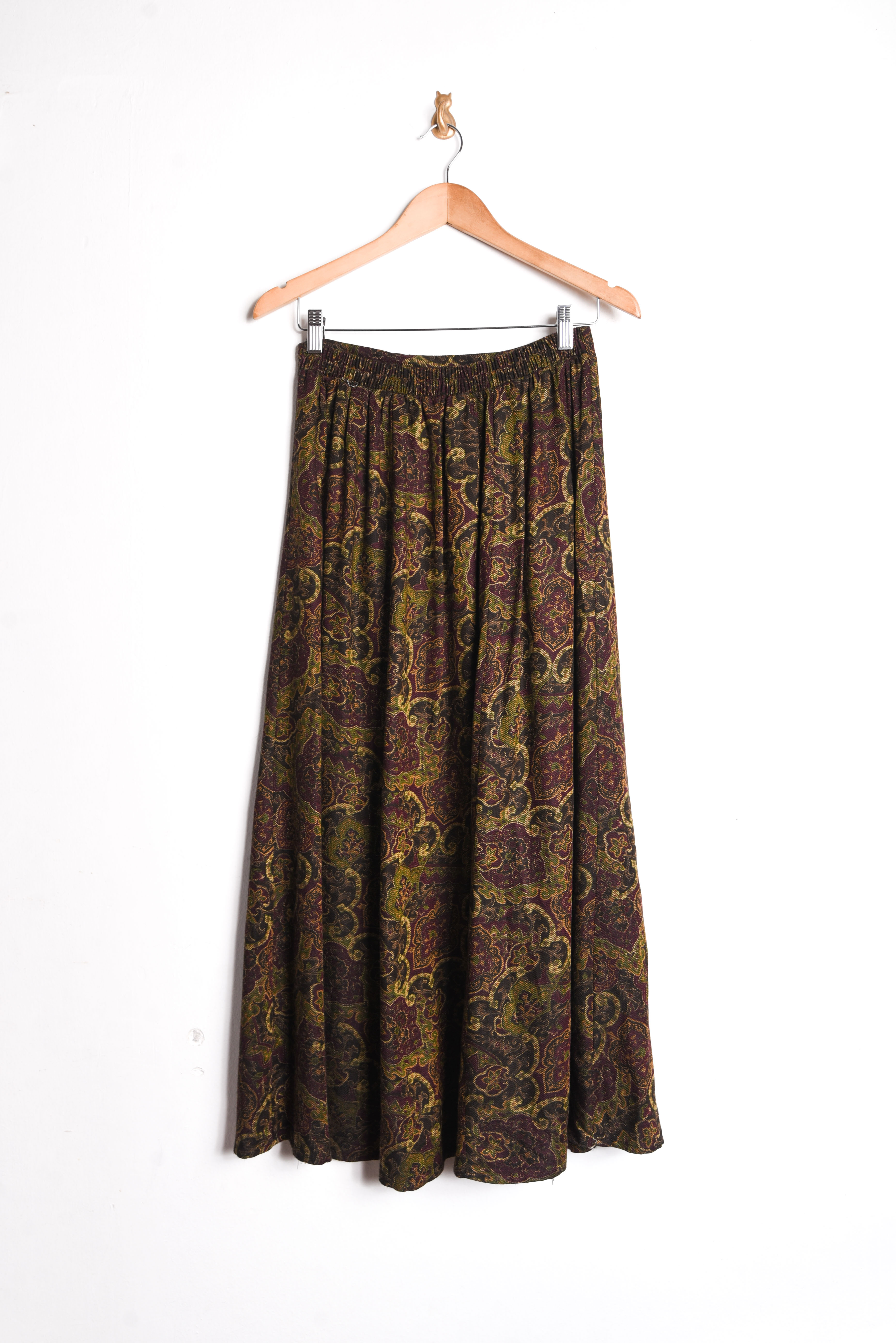 Maxi falda café vintage 90s