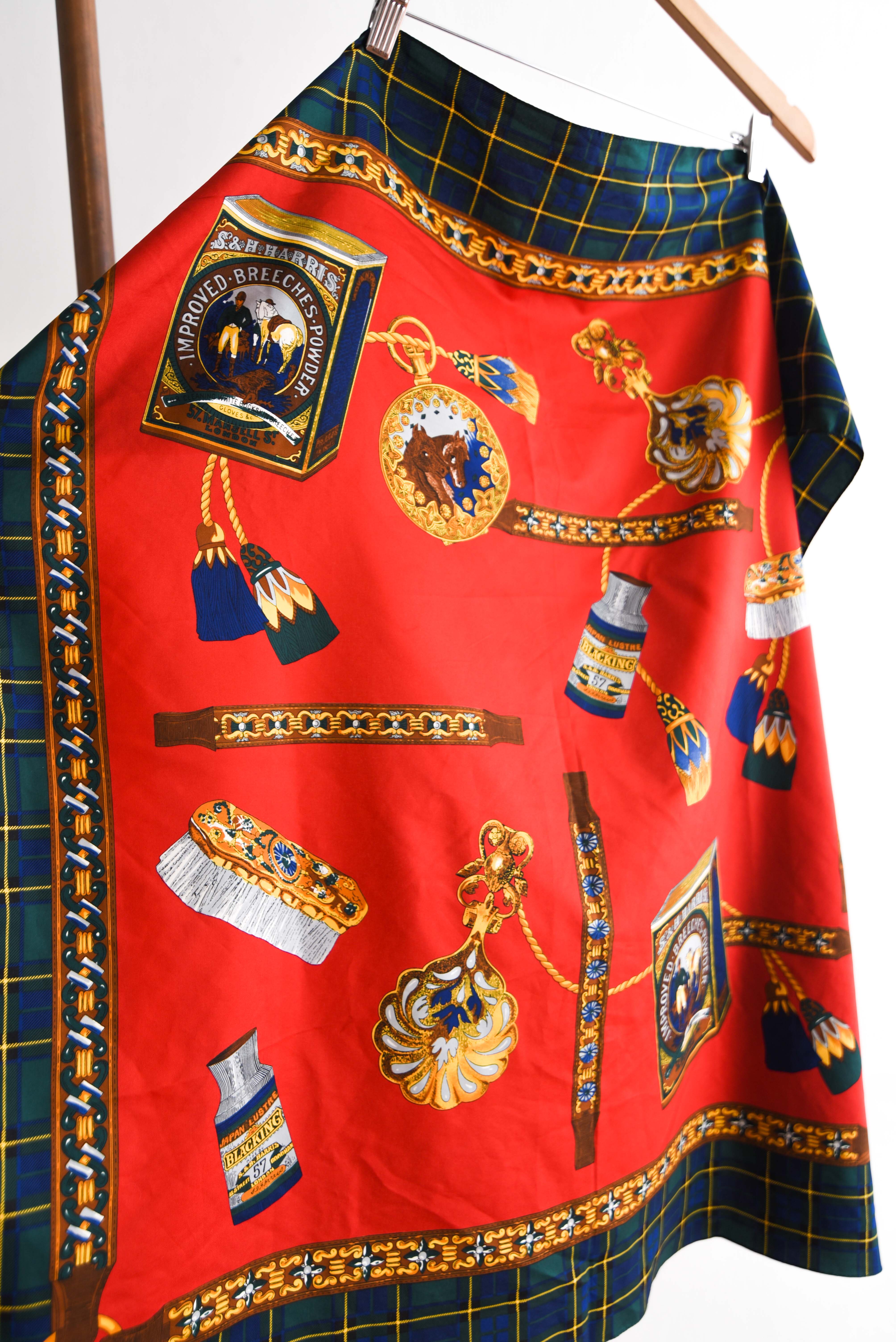 Pañuelo rojo y azul tartán vintage