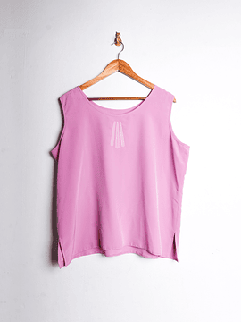 Top lila vintage bordado