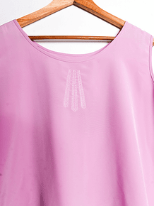 Top lila vintage bordado