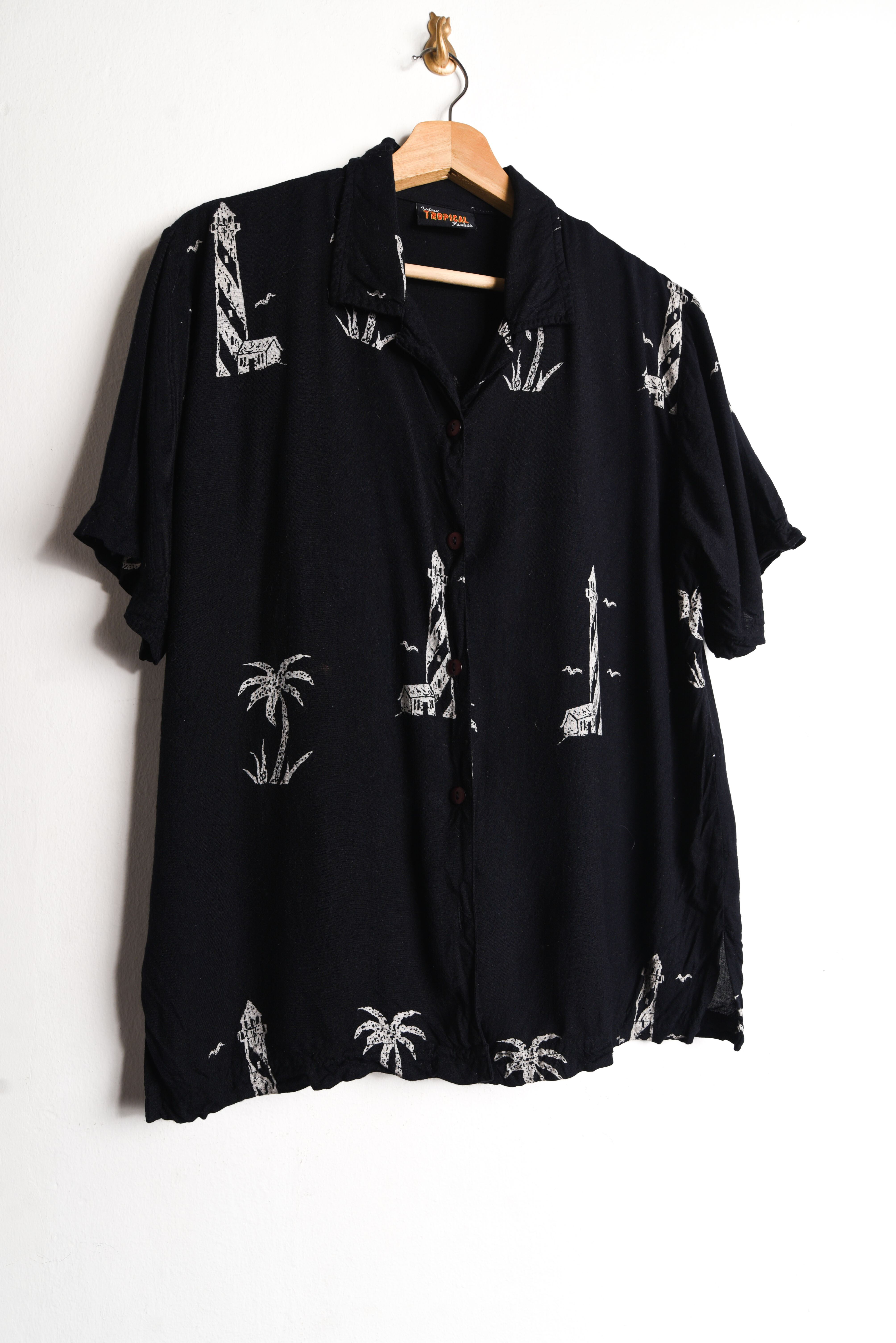 Camisa guayabera negra 90s