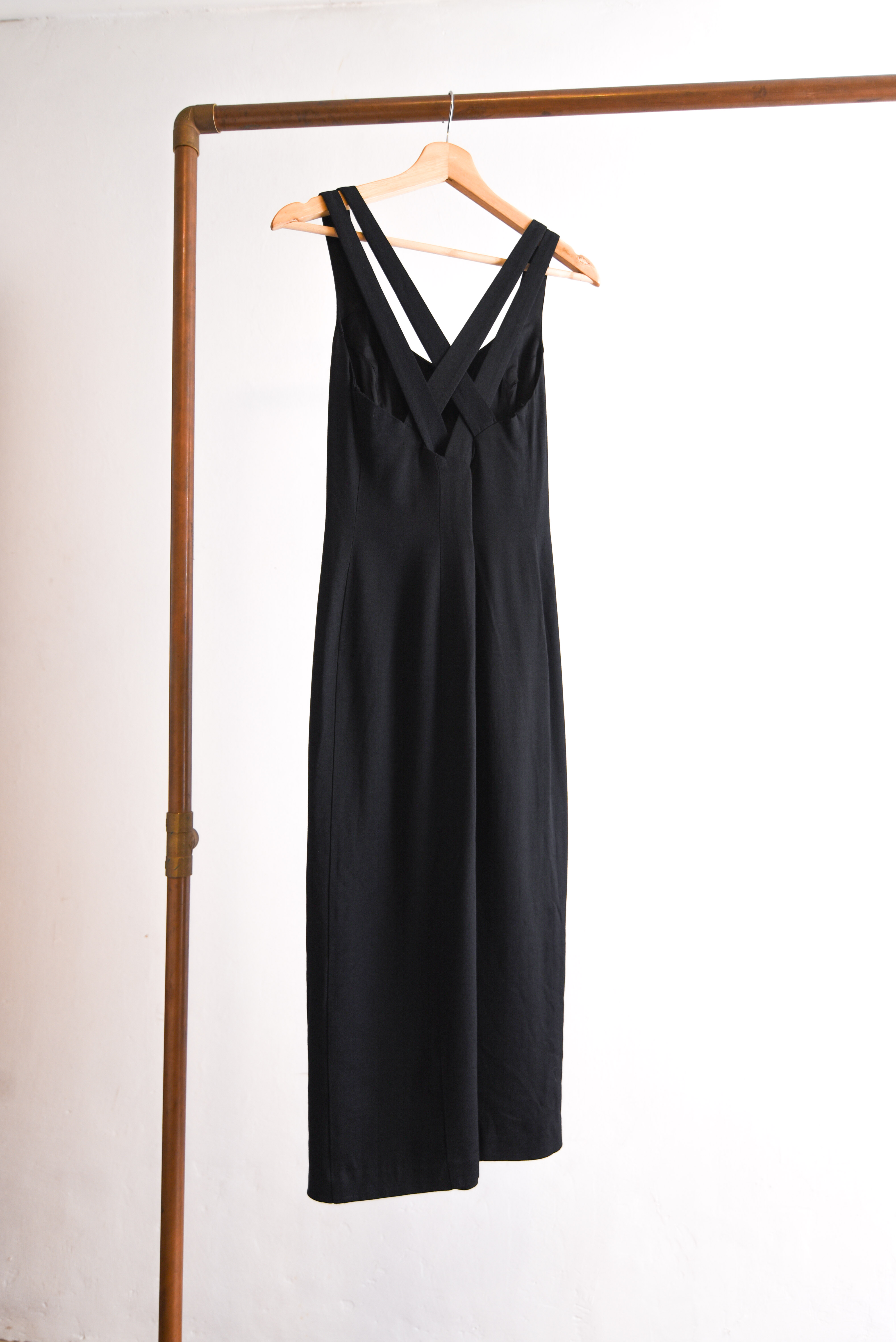 Vestido negro fiesta vintage cruzado