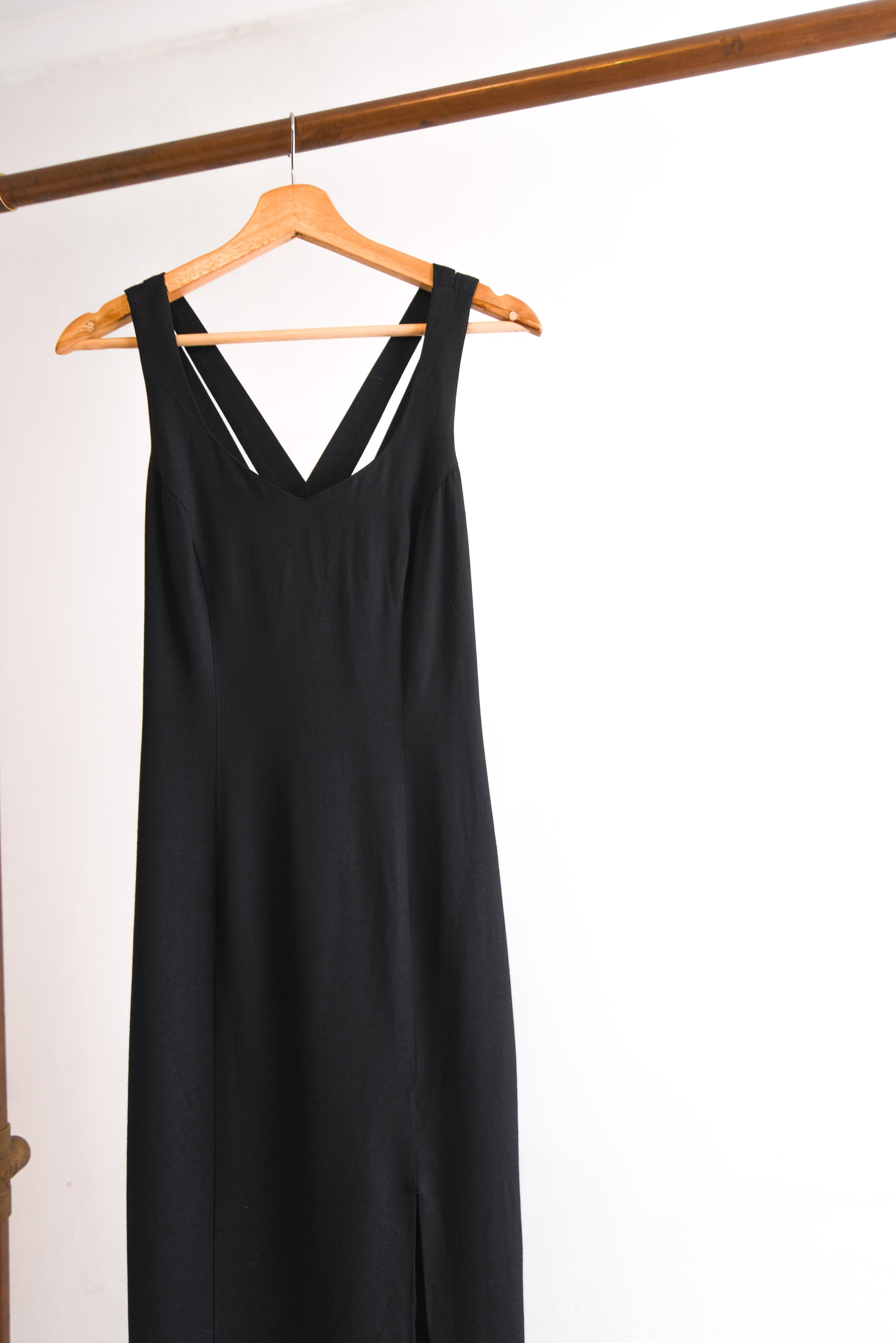 Vestido negro fiesta vintage cruzado