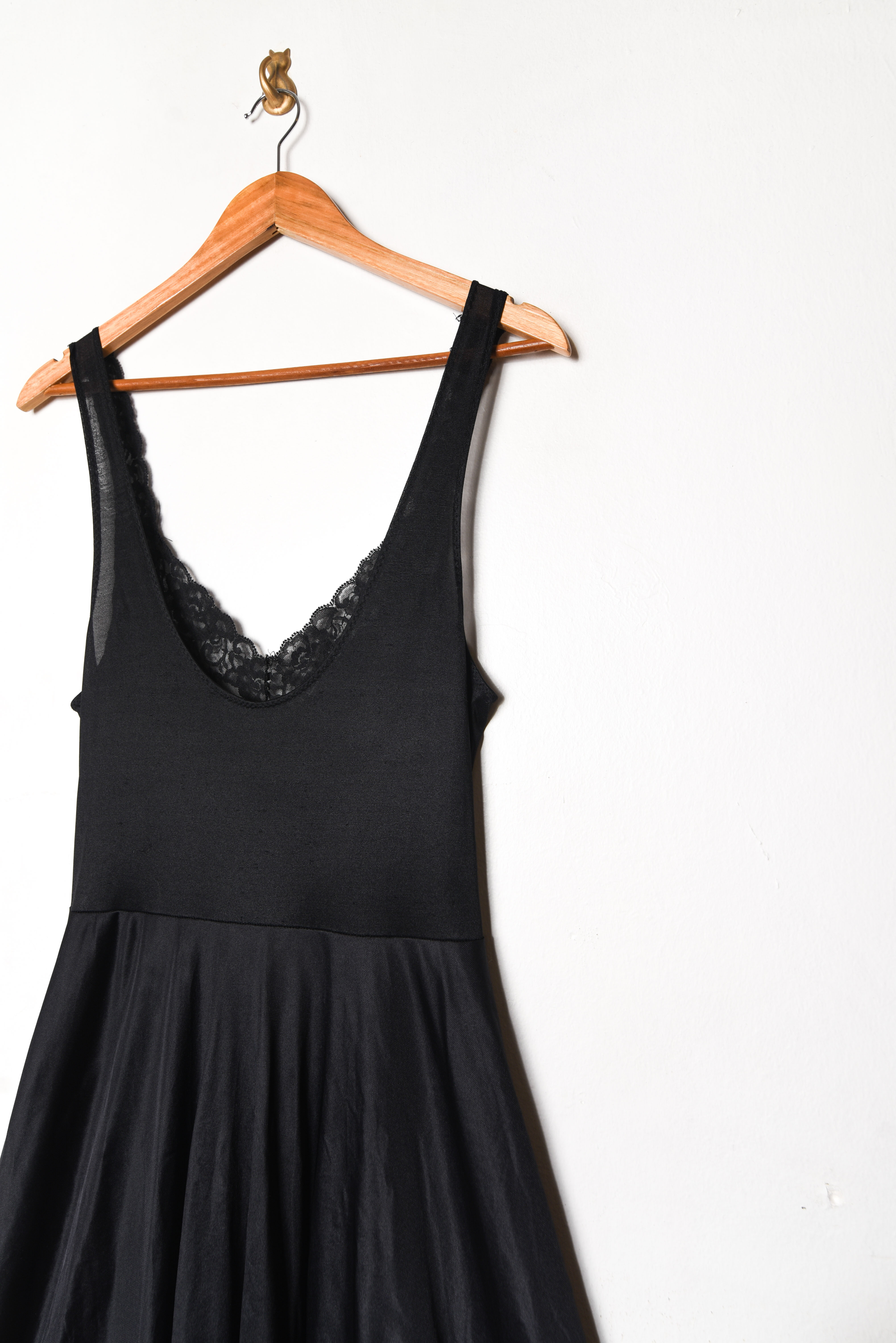 Maxi vestido lencero negro vintage