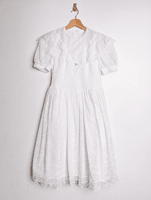 Vestido vintage blanco blonda