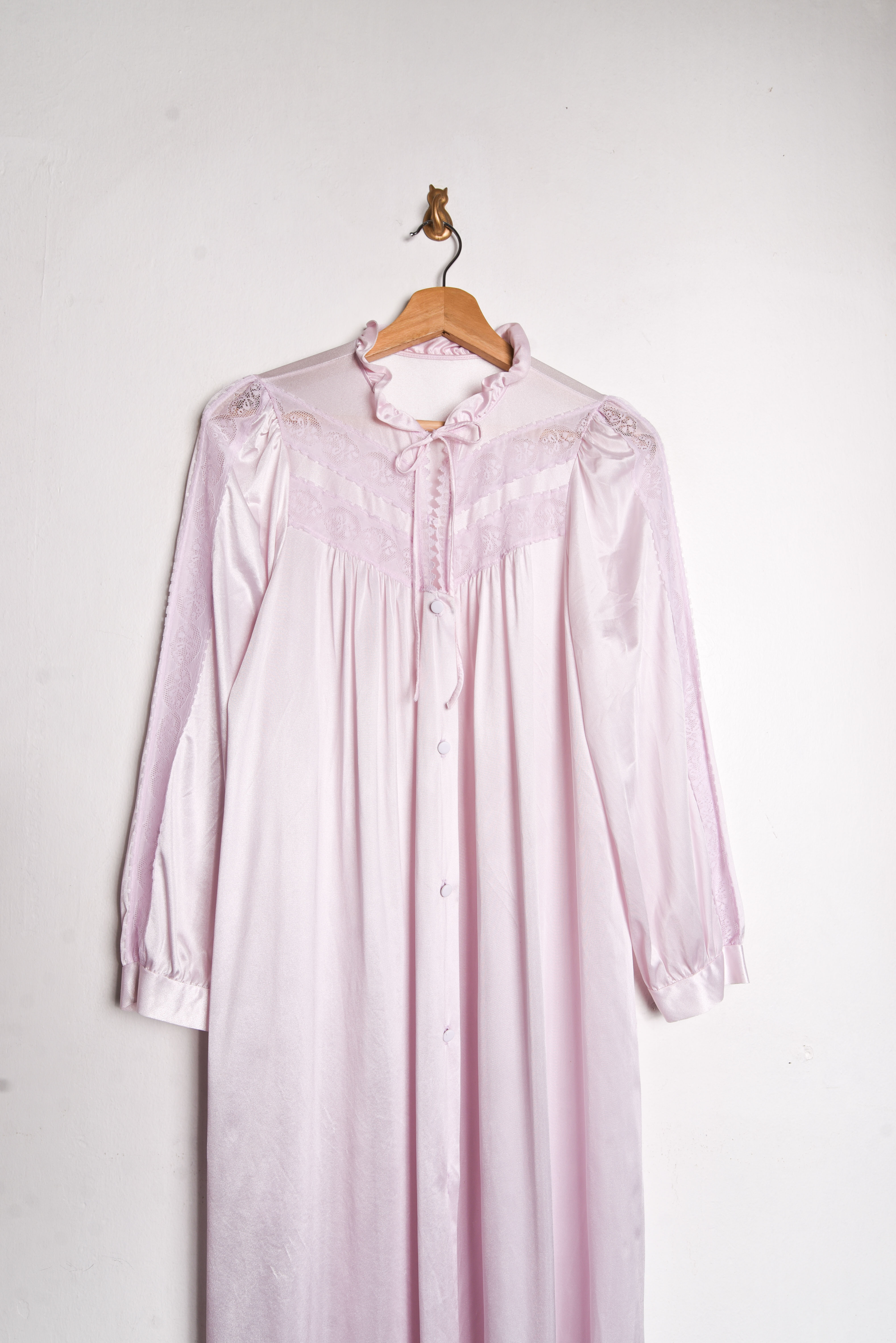 Camisola rosa pastel satín 80s