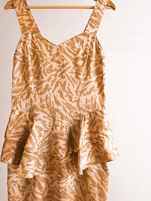 Vestido golden 80s peplum
