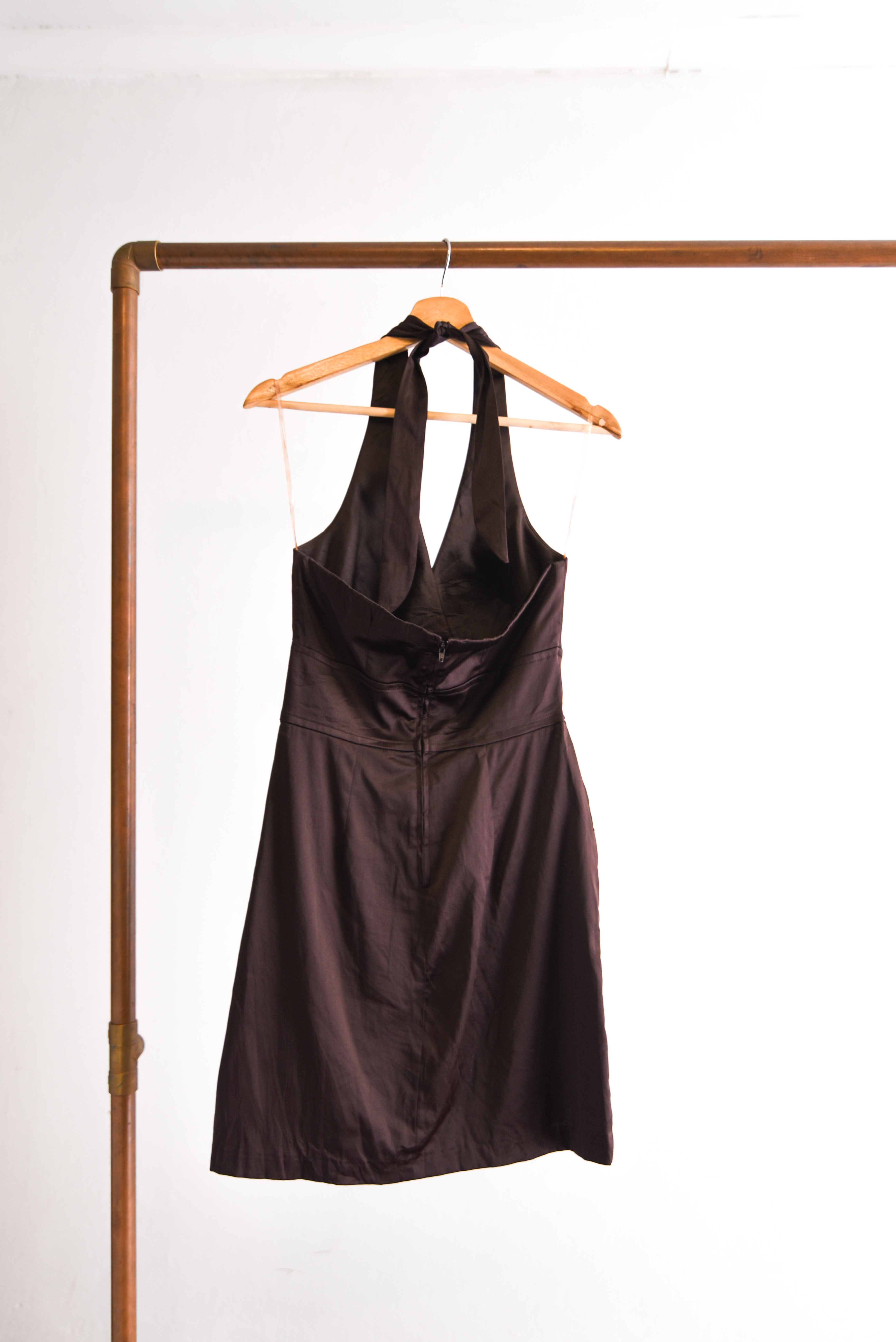 Vestido satín chocolate