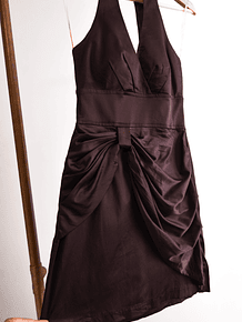 Vestido satín chocolate
