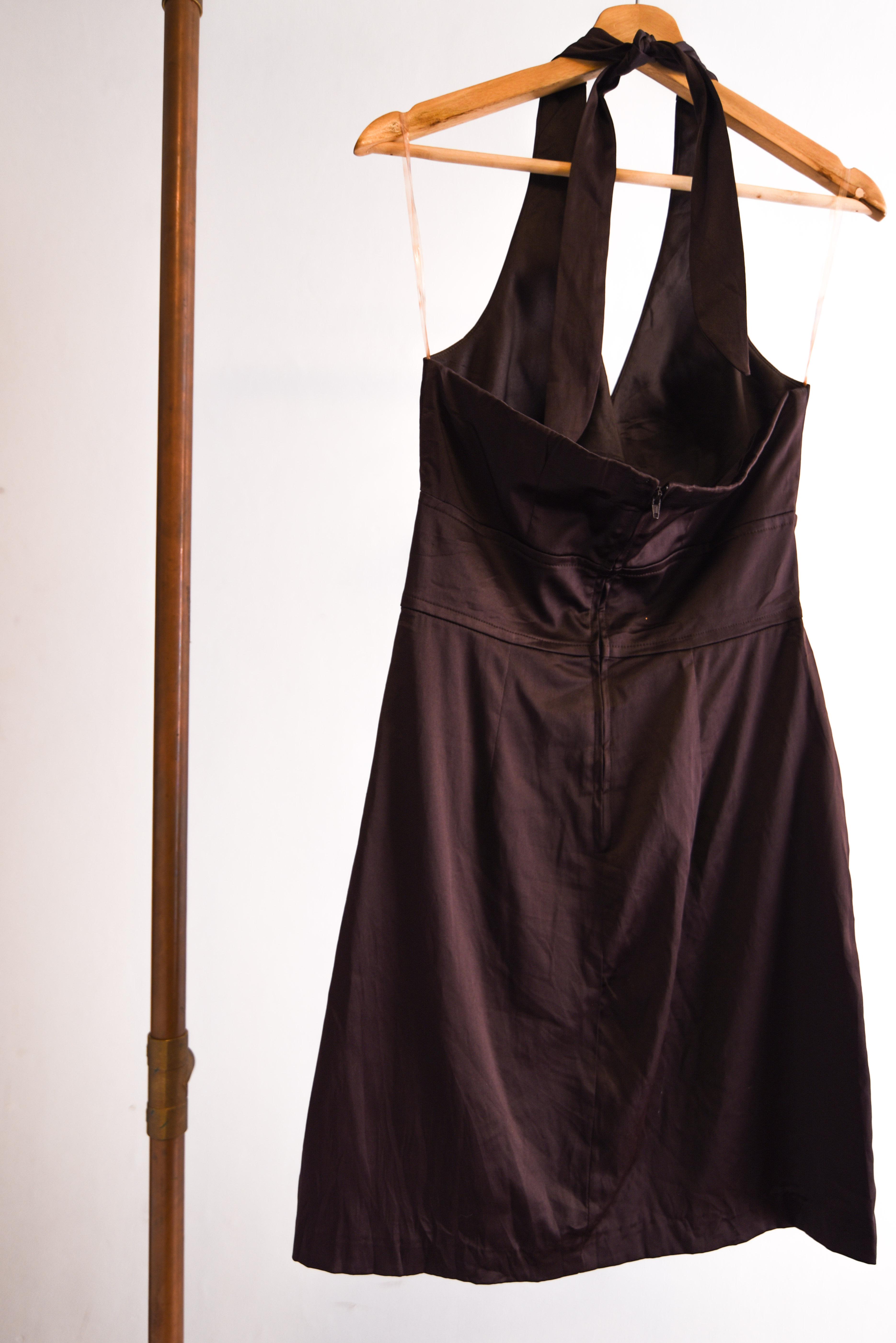 Vestido satín chocolate