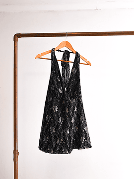 Top encaje silver y2k