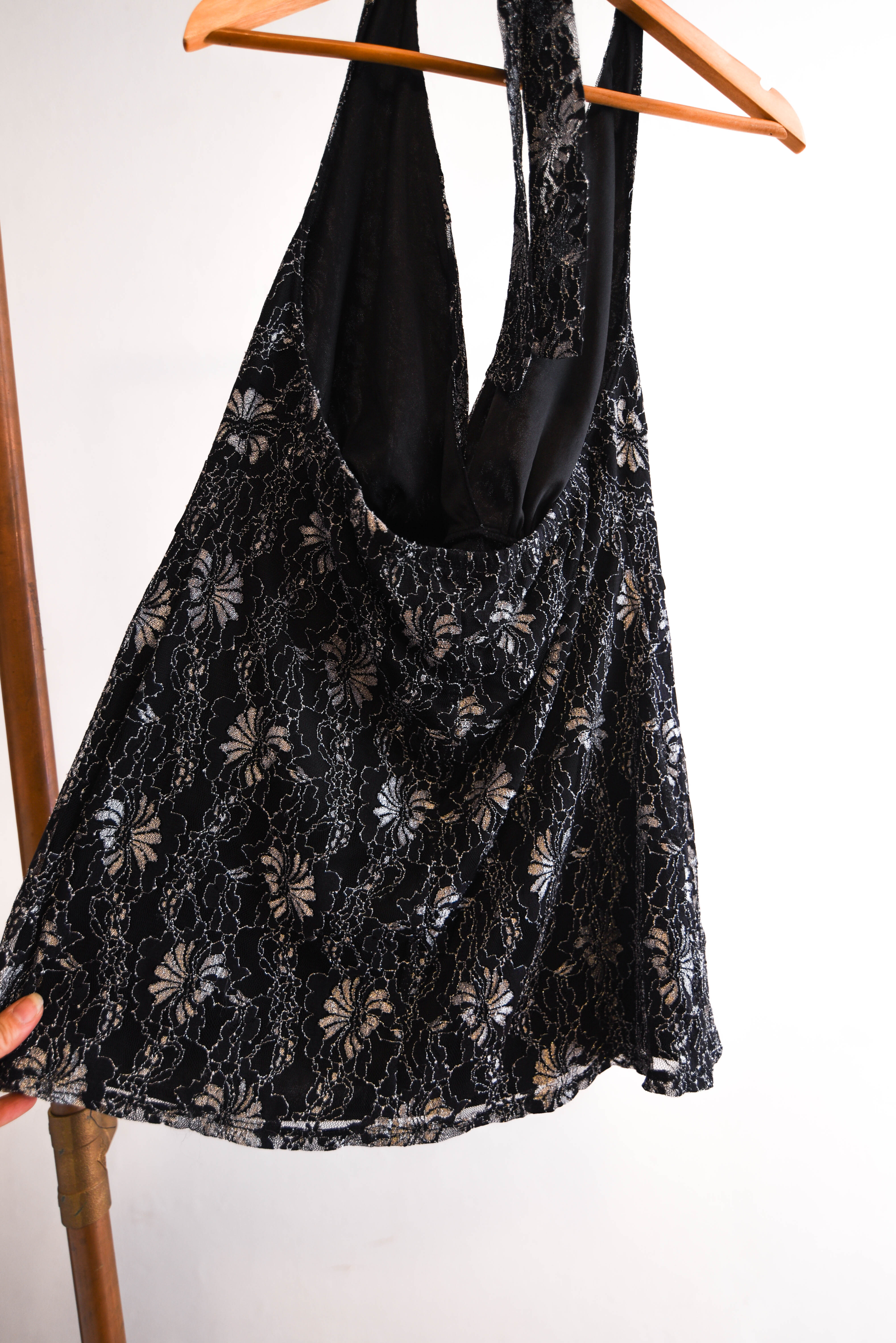 Top encaje silver y2k