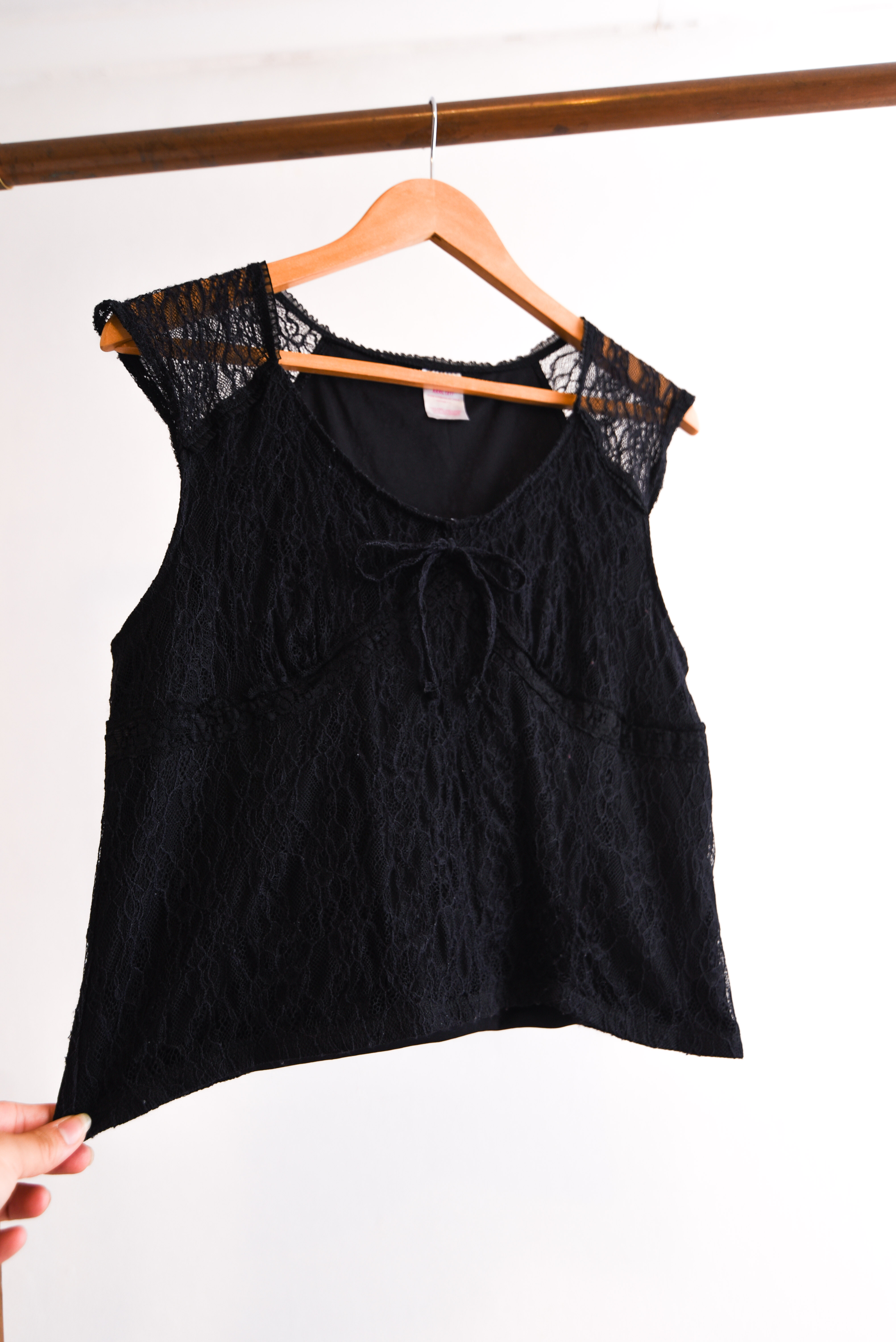 Top encaje black