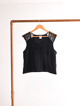 Top encaje black