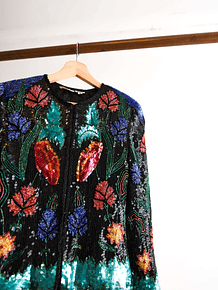 Chaqueta seda bordada vintage