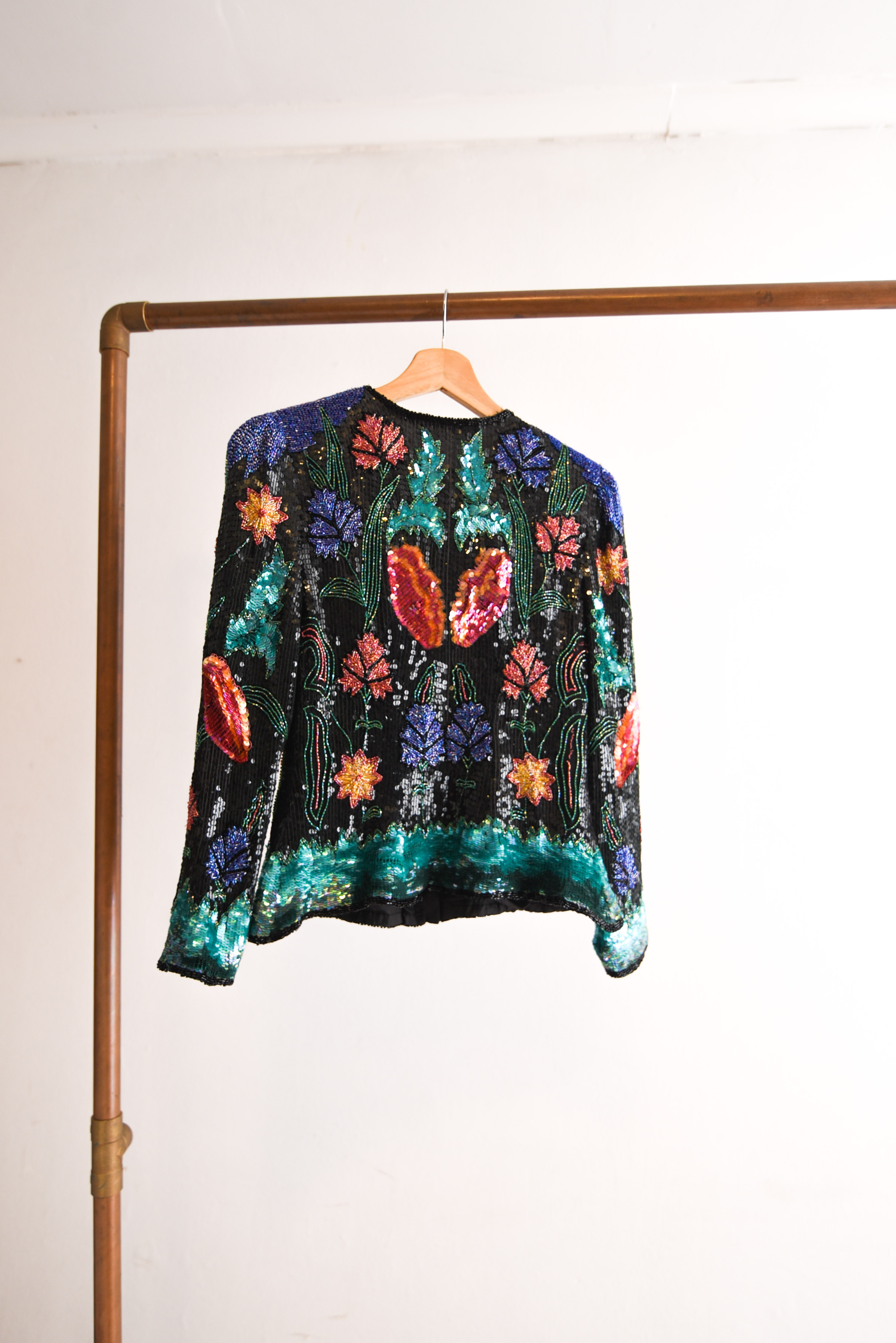 Chaqueta seda bordada vintage