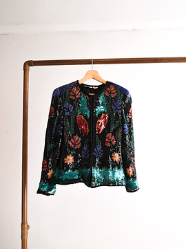 Chaqueta seda bordada vintage