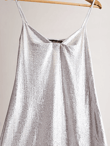 Vestido brillos plata