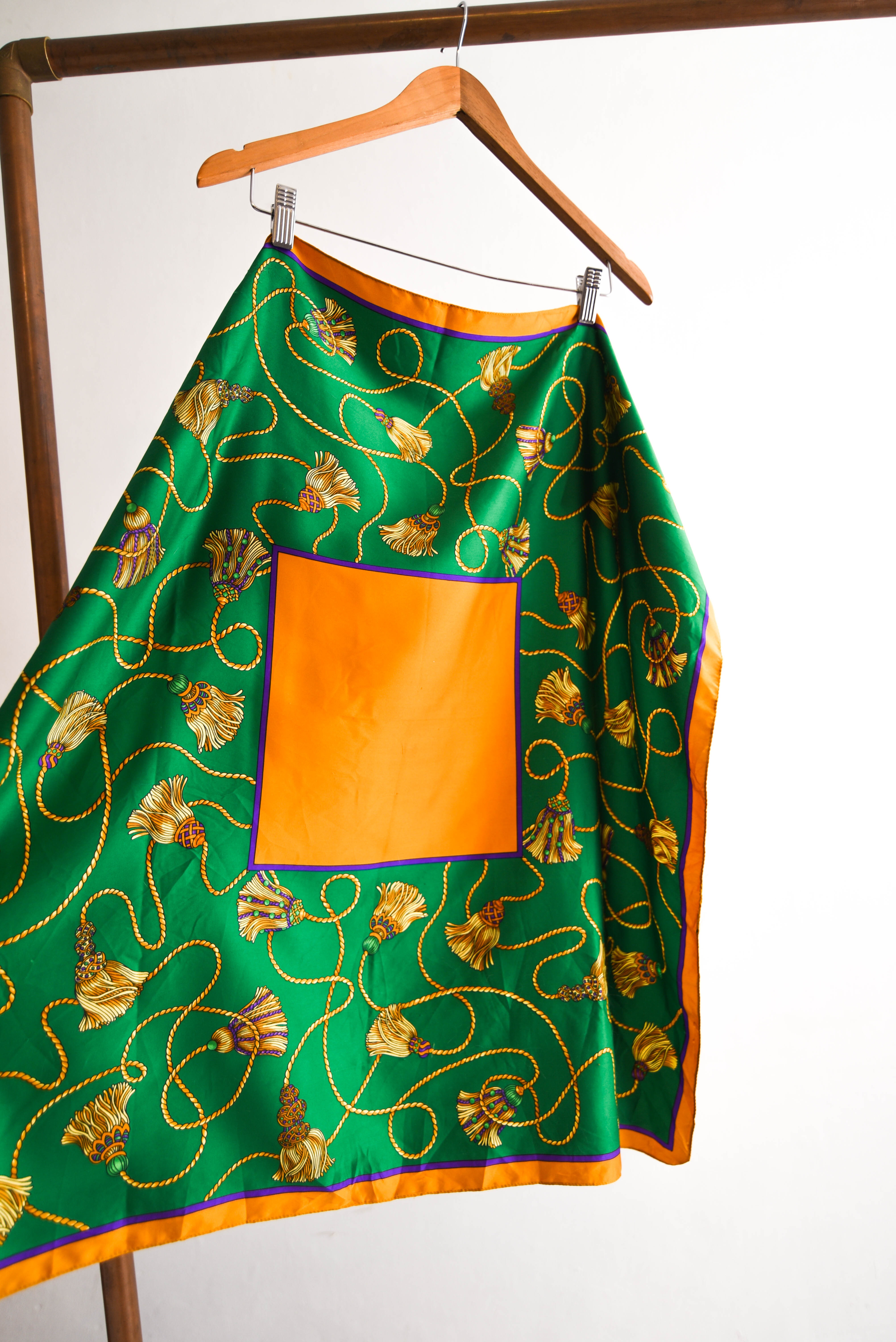 Pañuelo verde vintage barroco