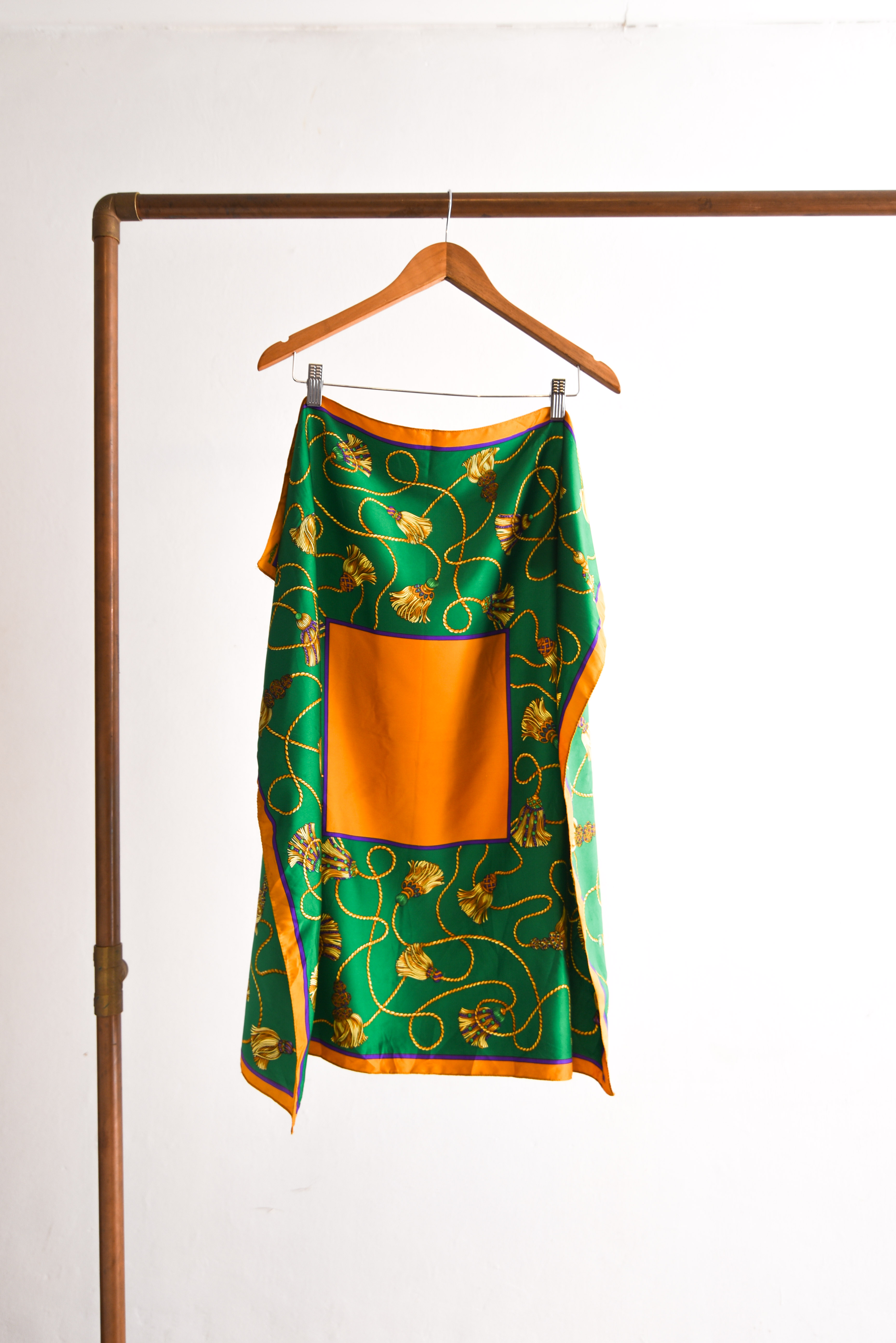 Pañuelo verde vintage barroco