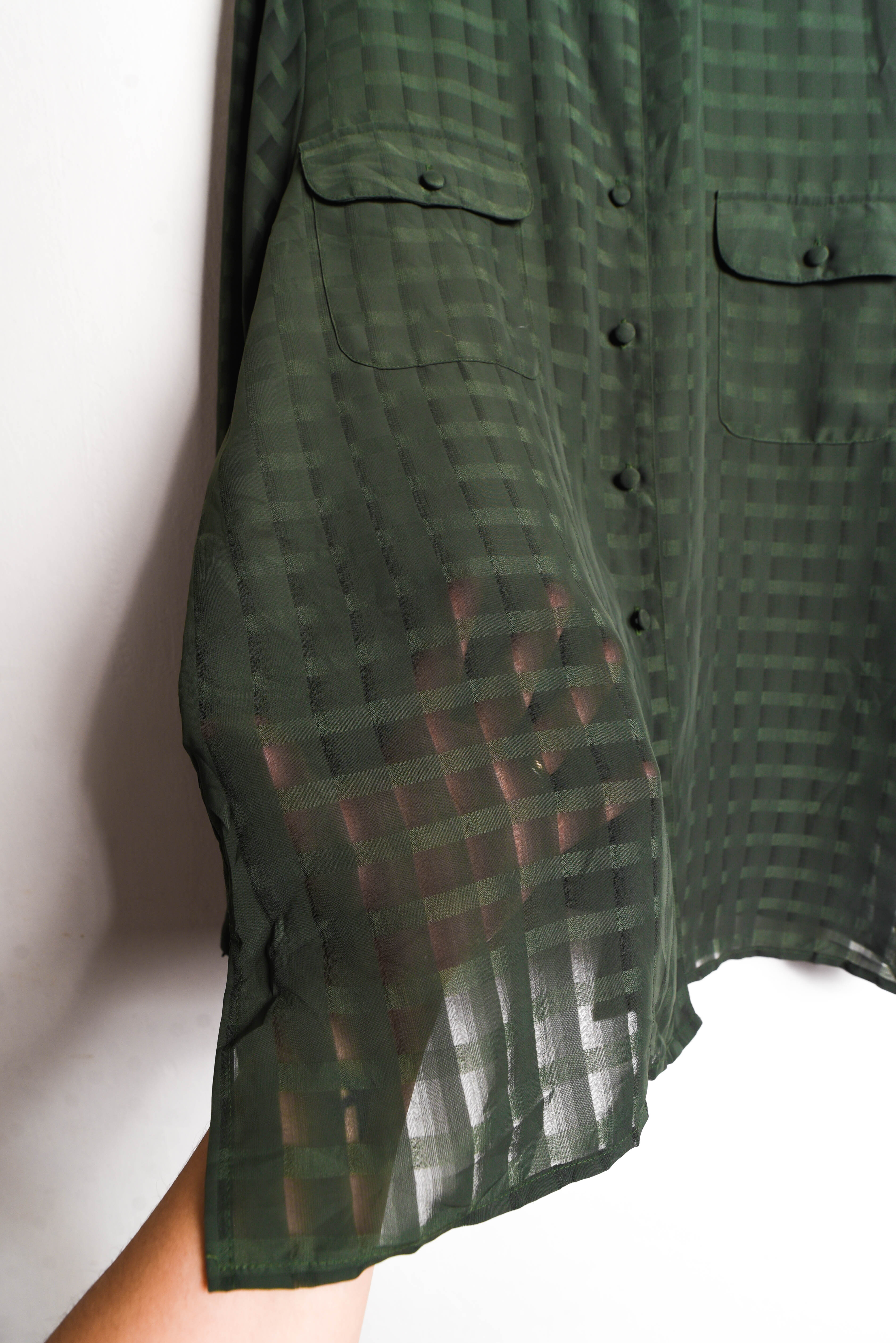 Blusa verde vintage traslucida