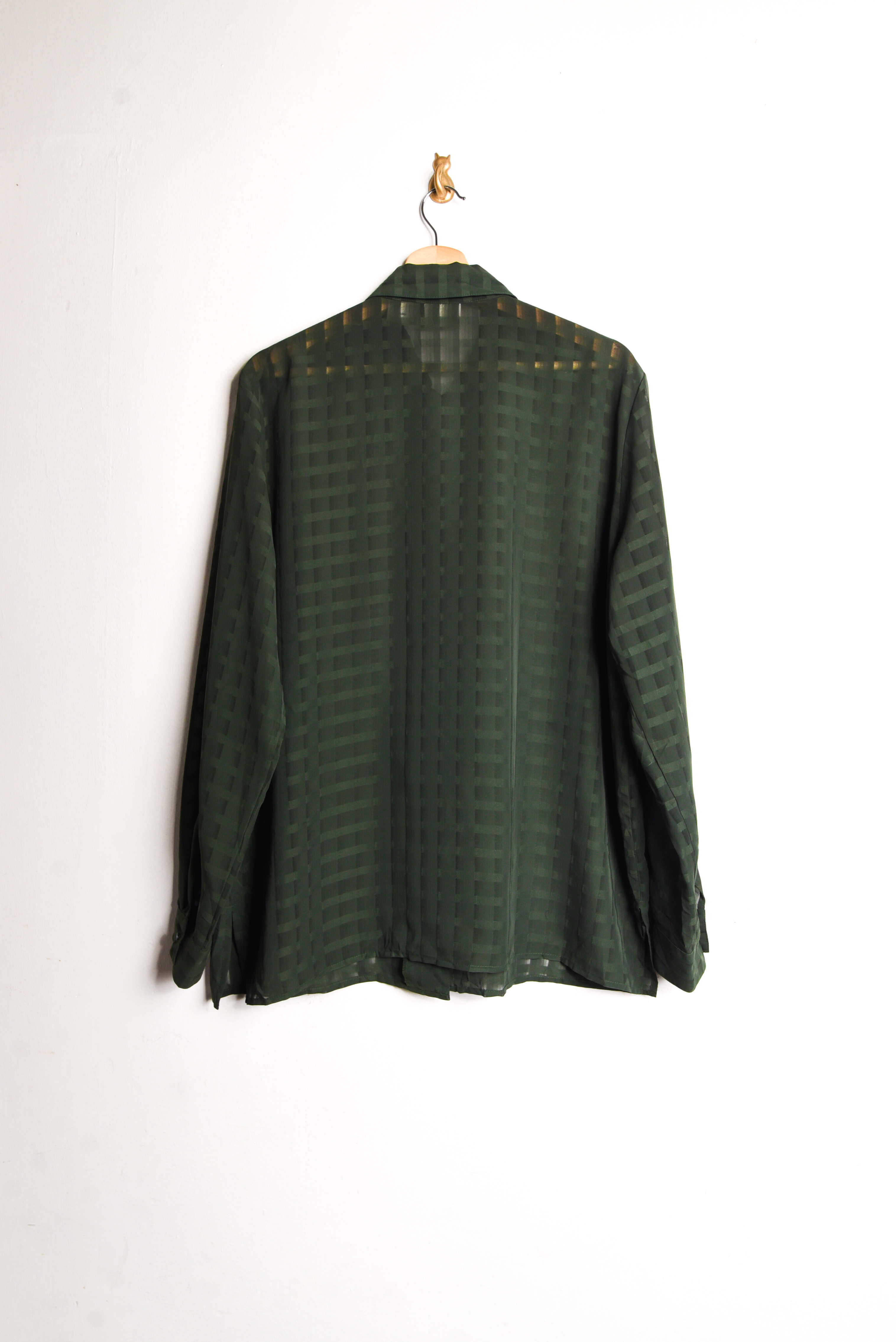 Blusa verde vintage traslucida