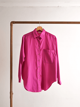 Camisa magenta satín vintage