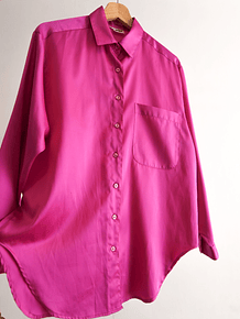 Camisa magenta satín vintage