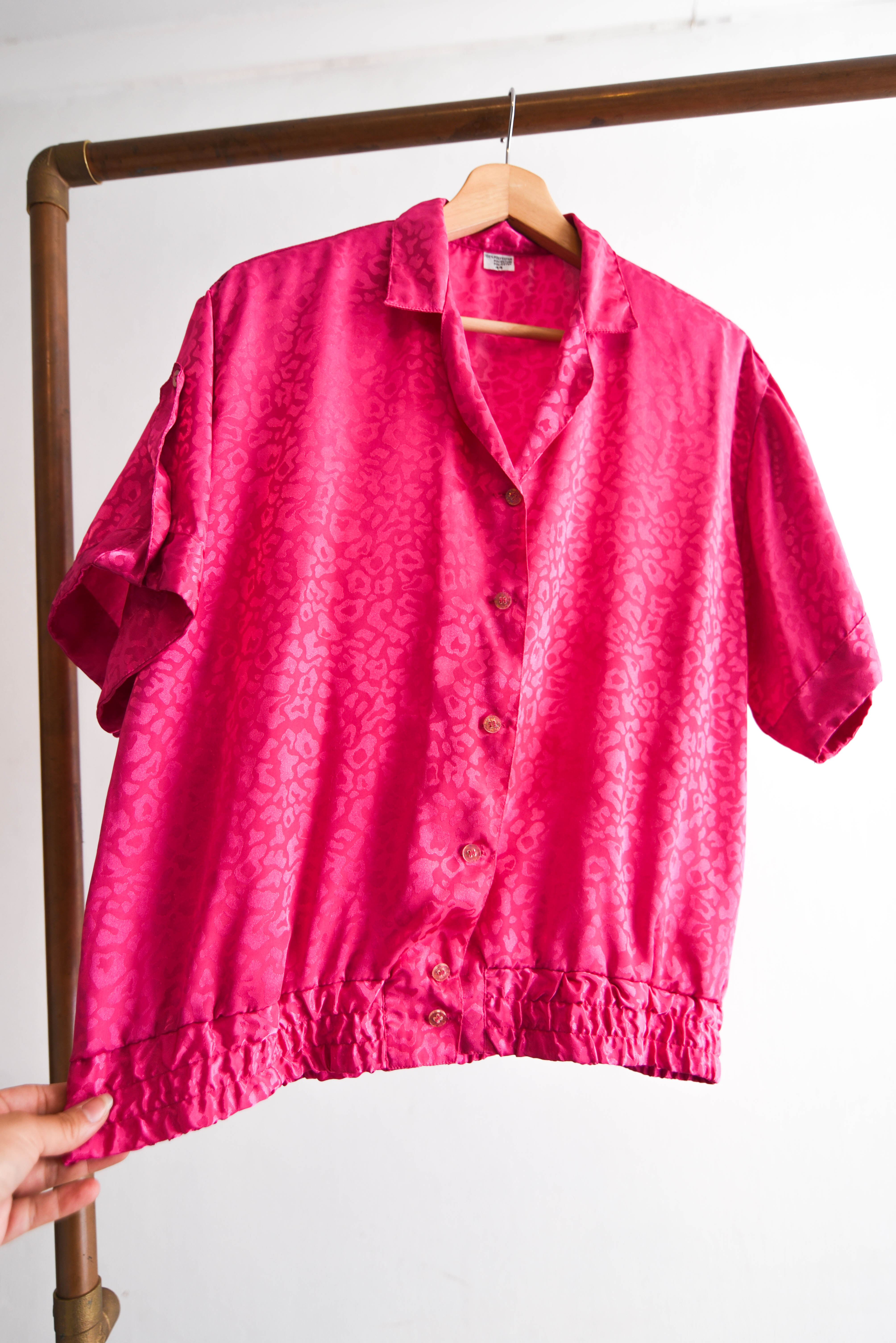 Blusa animal print fucsia vintage