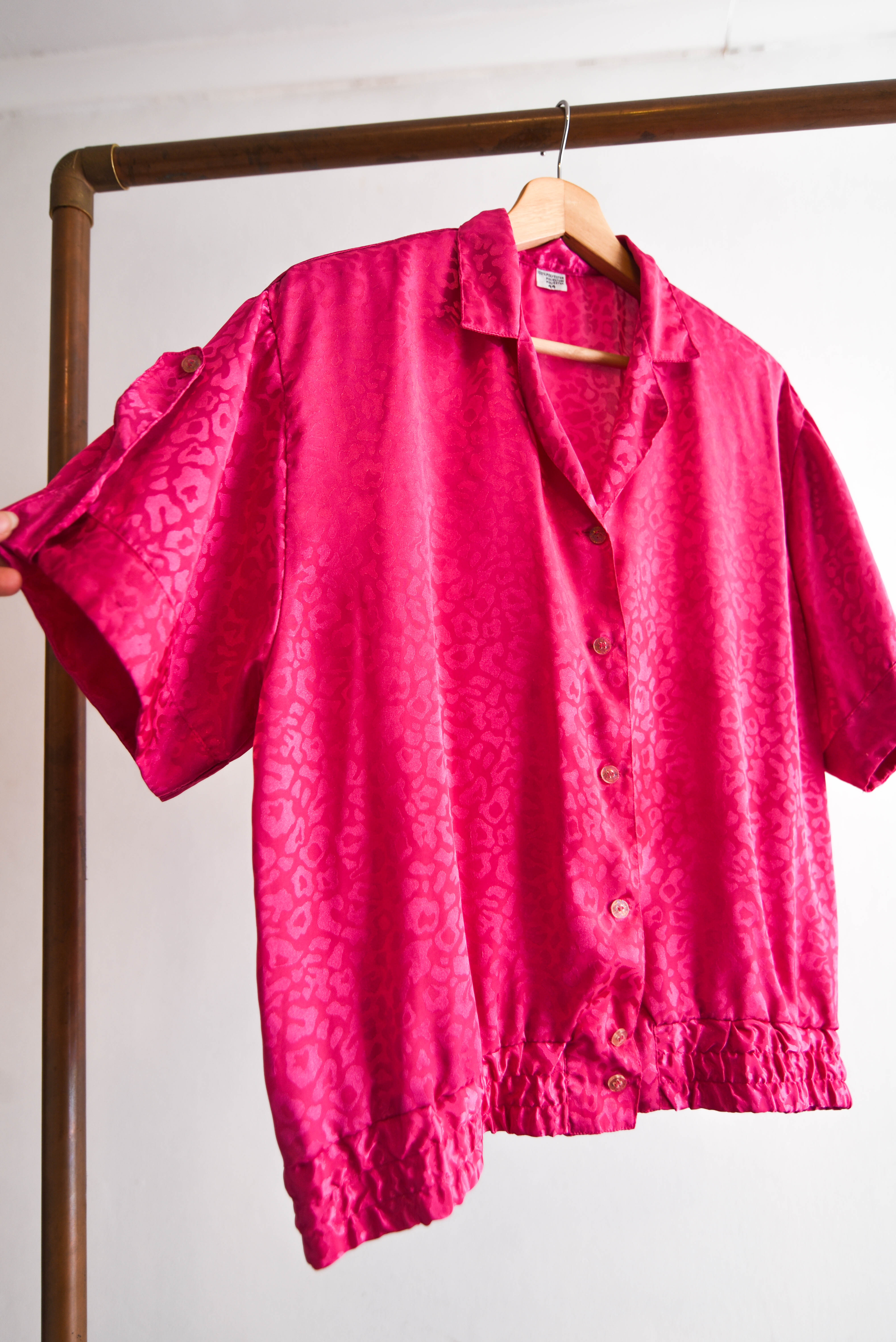 Blusa animal print fucsia vintage