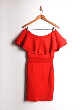 Vestido rojo vuelos y malla