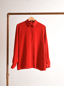Camisa roja vintage botones