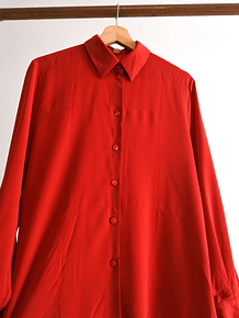 Camisa roja vintage botones