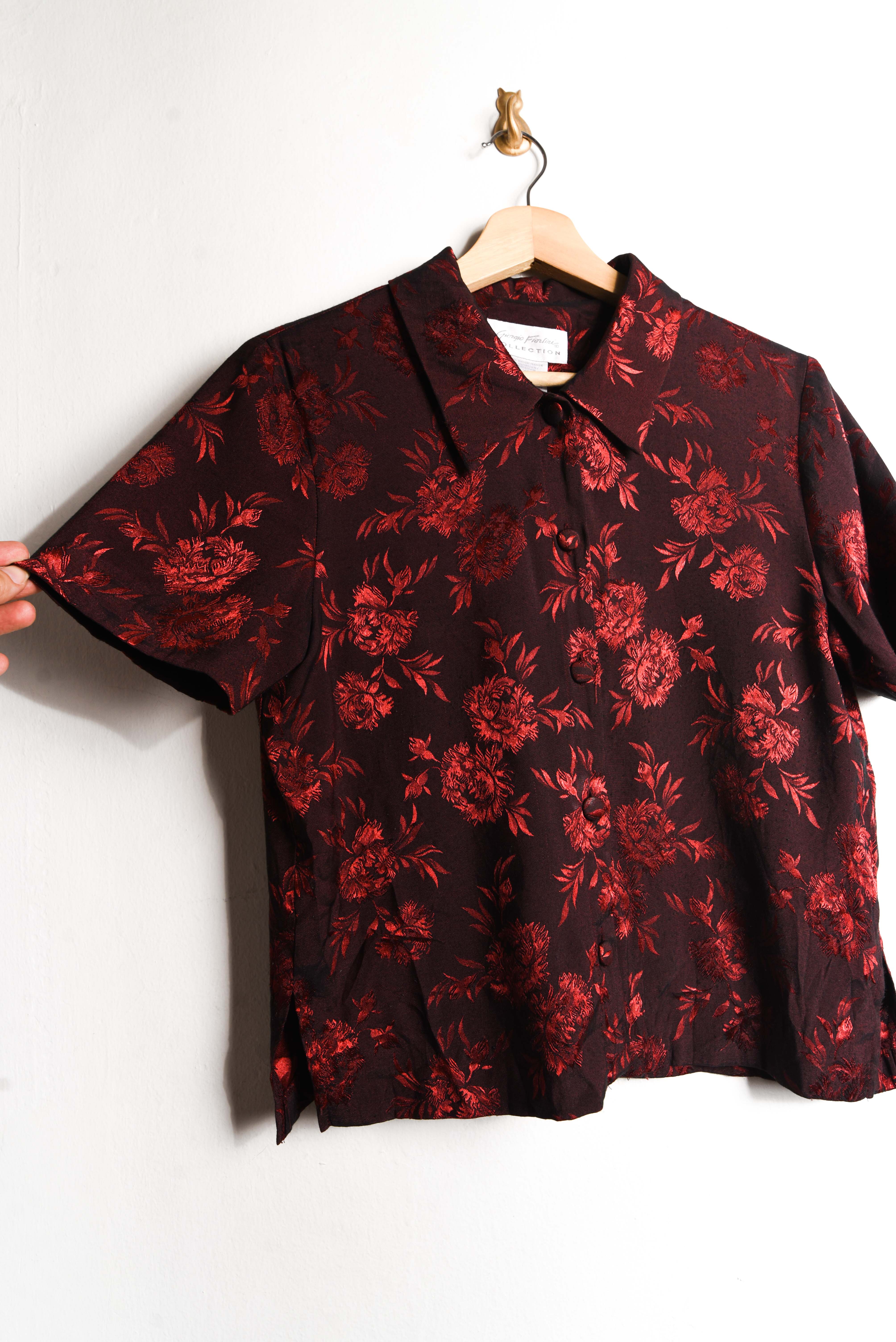 Blusa brocato vintage 90s