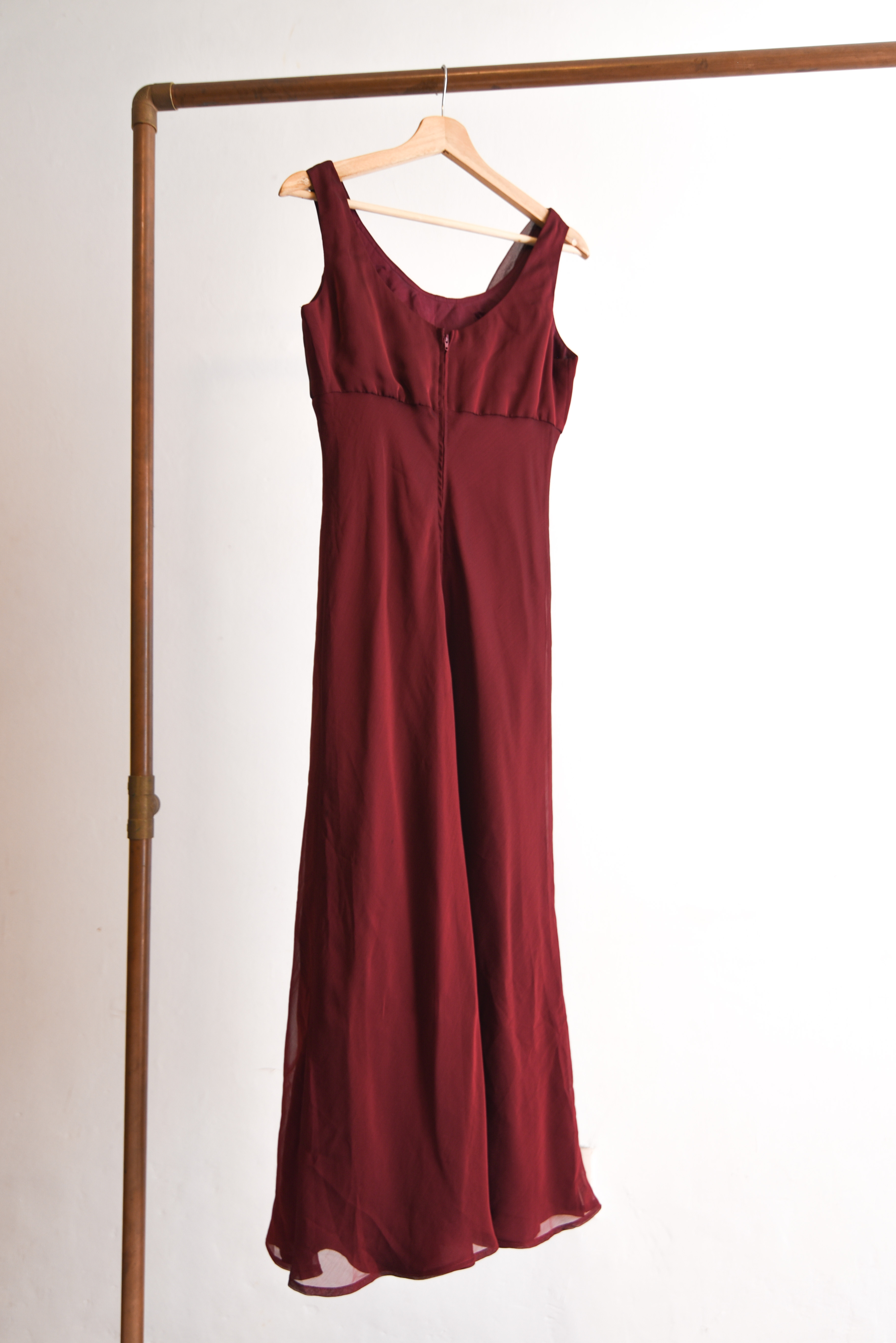 Vestido burdeo fiesta 90s