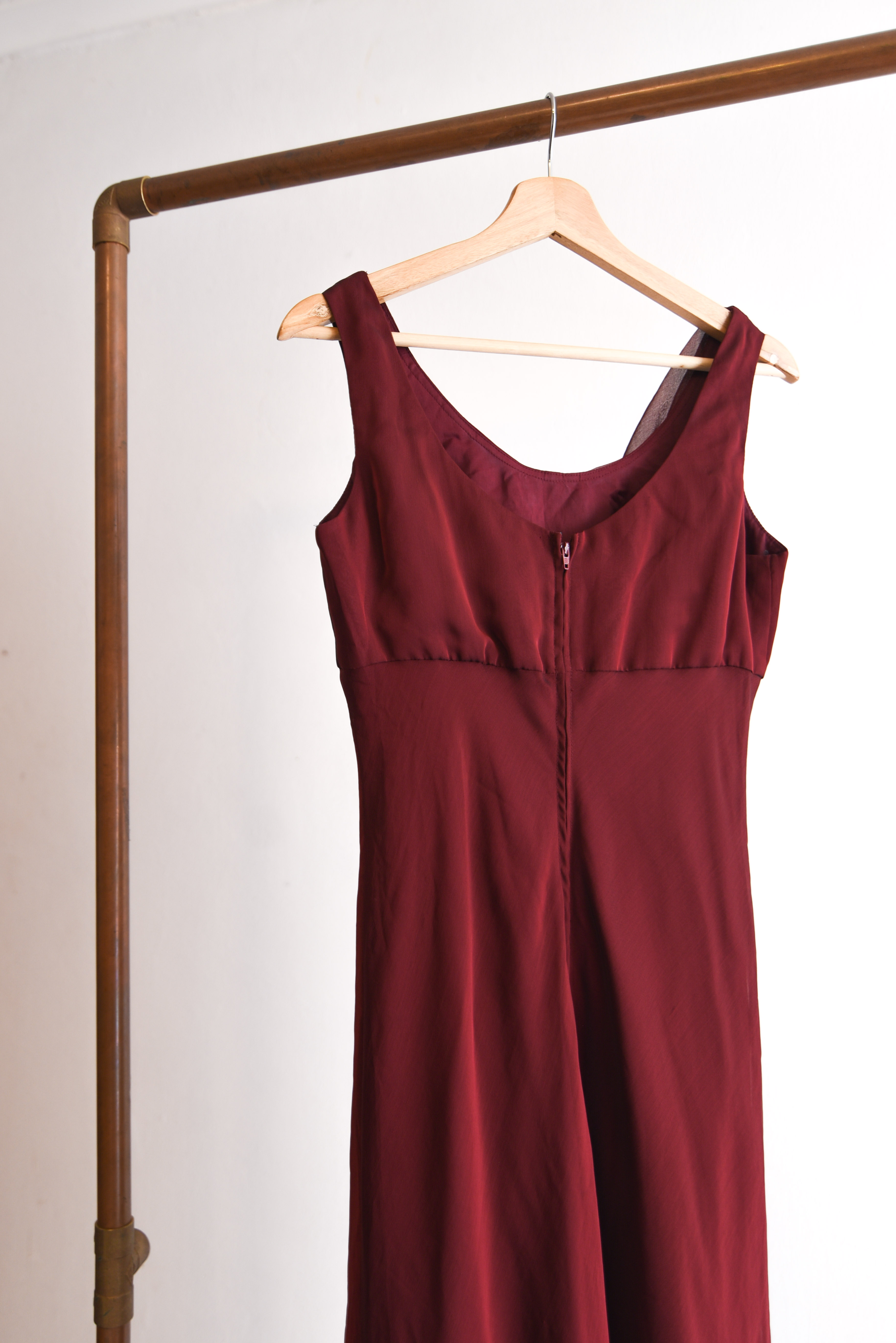 Vestido burdeo fiesta 90s