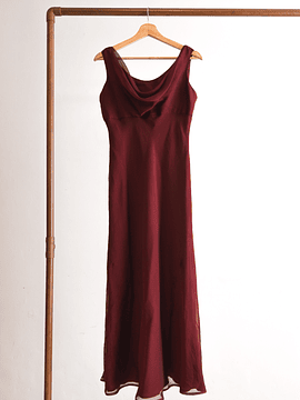 Vestido burdeo fiesta 90s