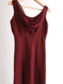 Vestido burdeo fiesta 90s