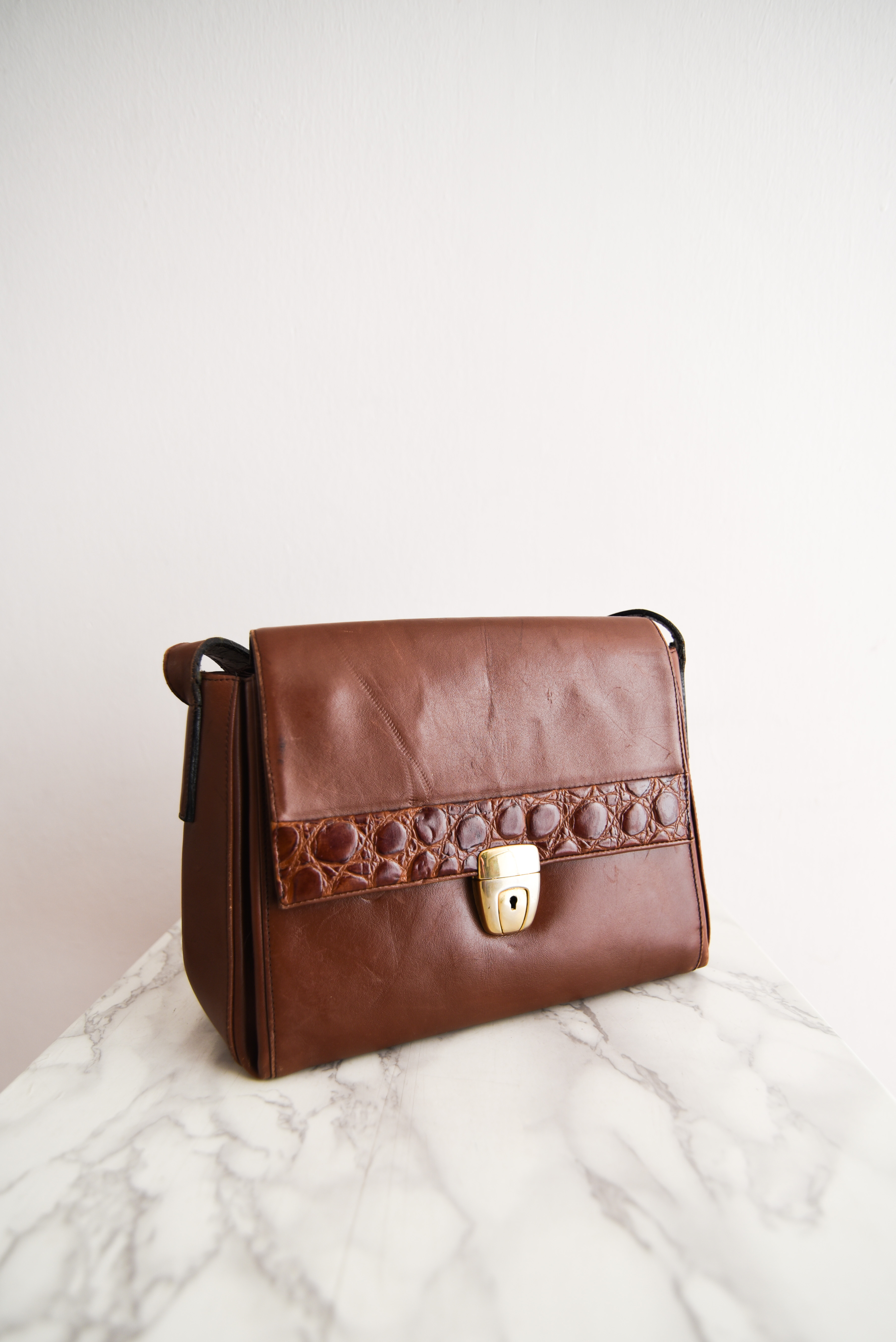 Cartera maletín vintage cuero