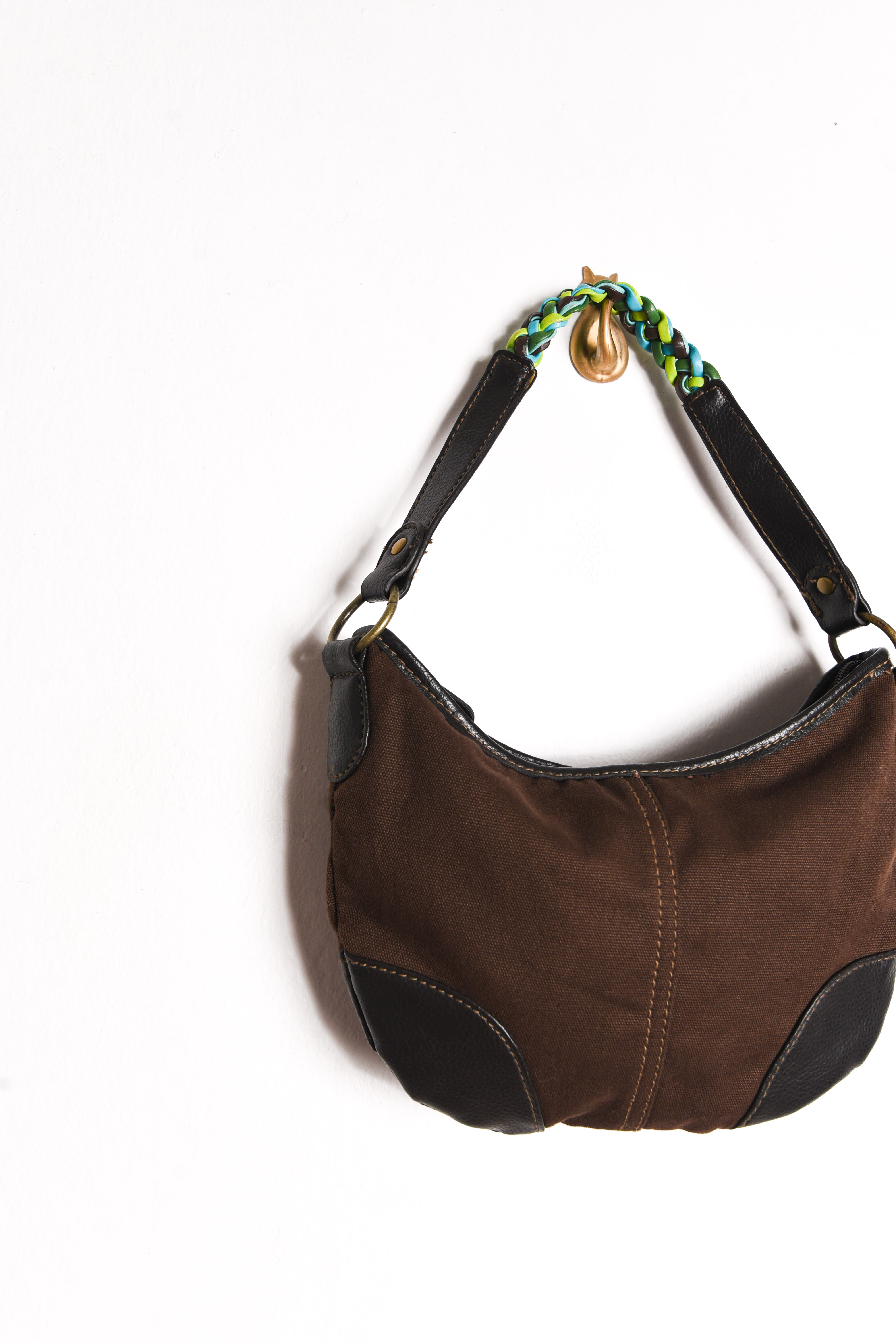 Cartera de hombro café 90s