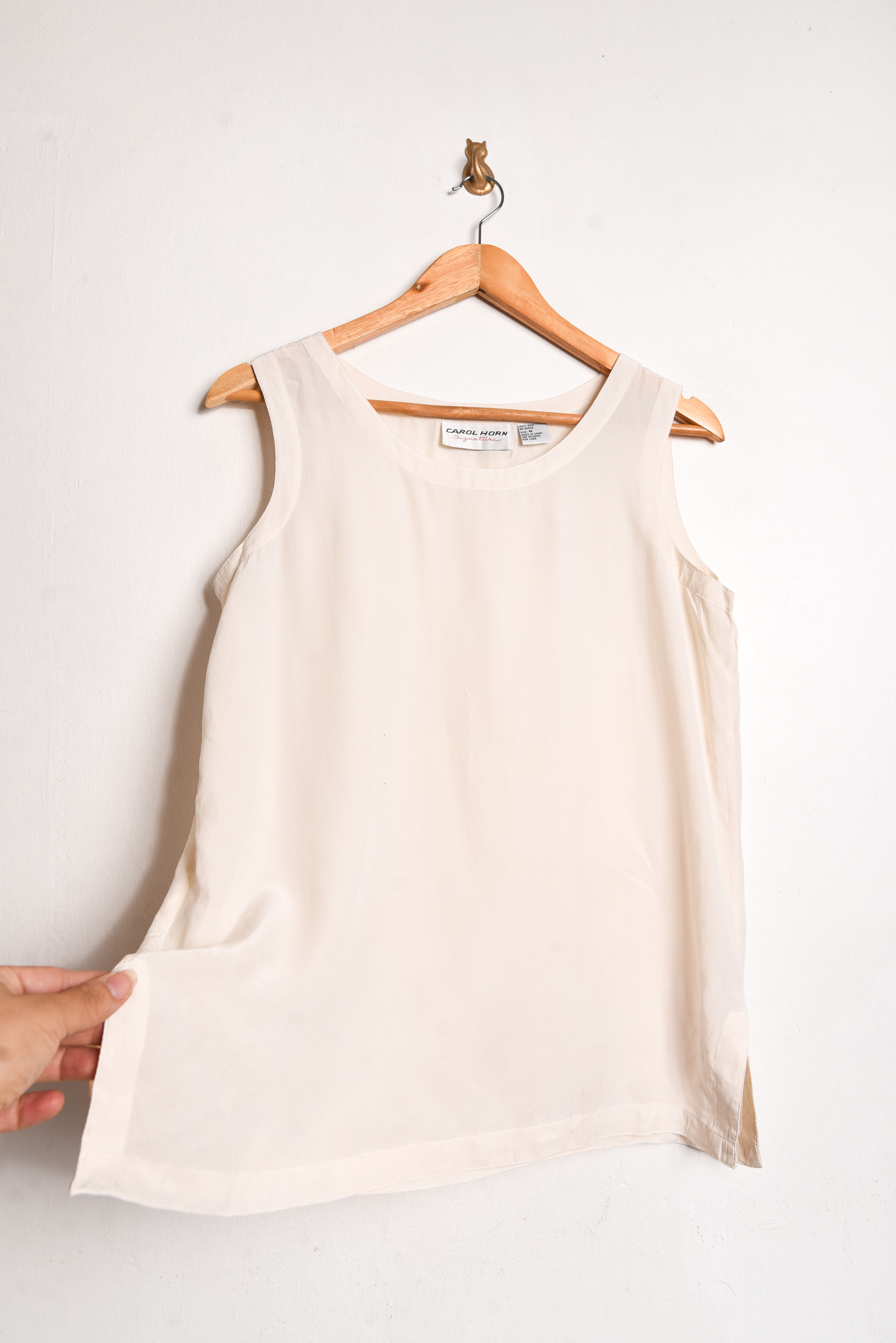 Top marfil seda vintage