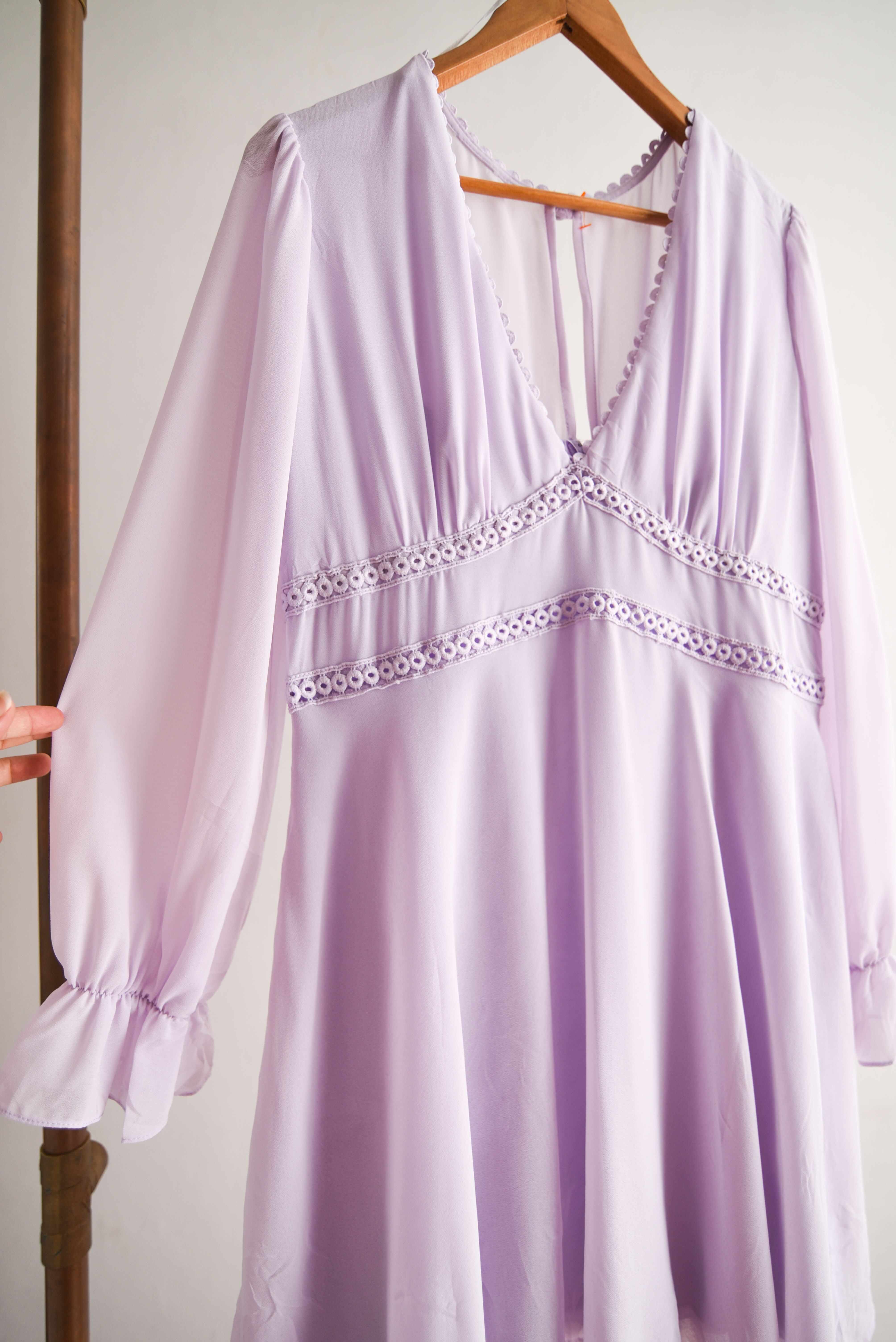 Vestido romántico lila